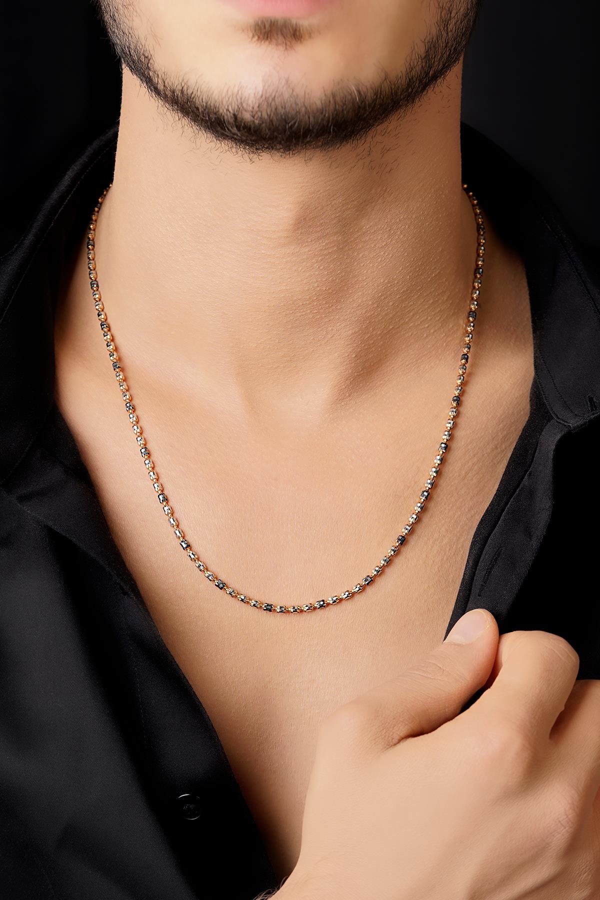14K Solid Gold Black Enamel Adelle Necklace