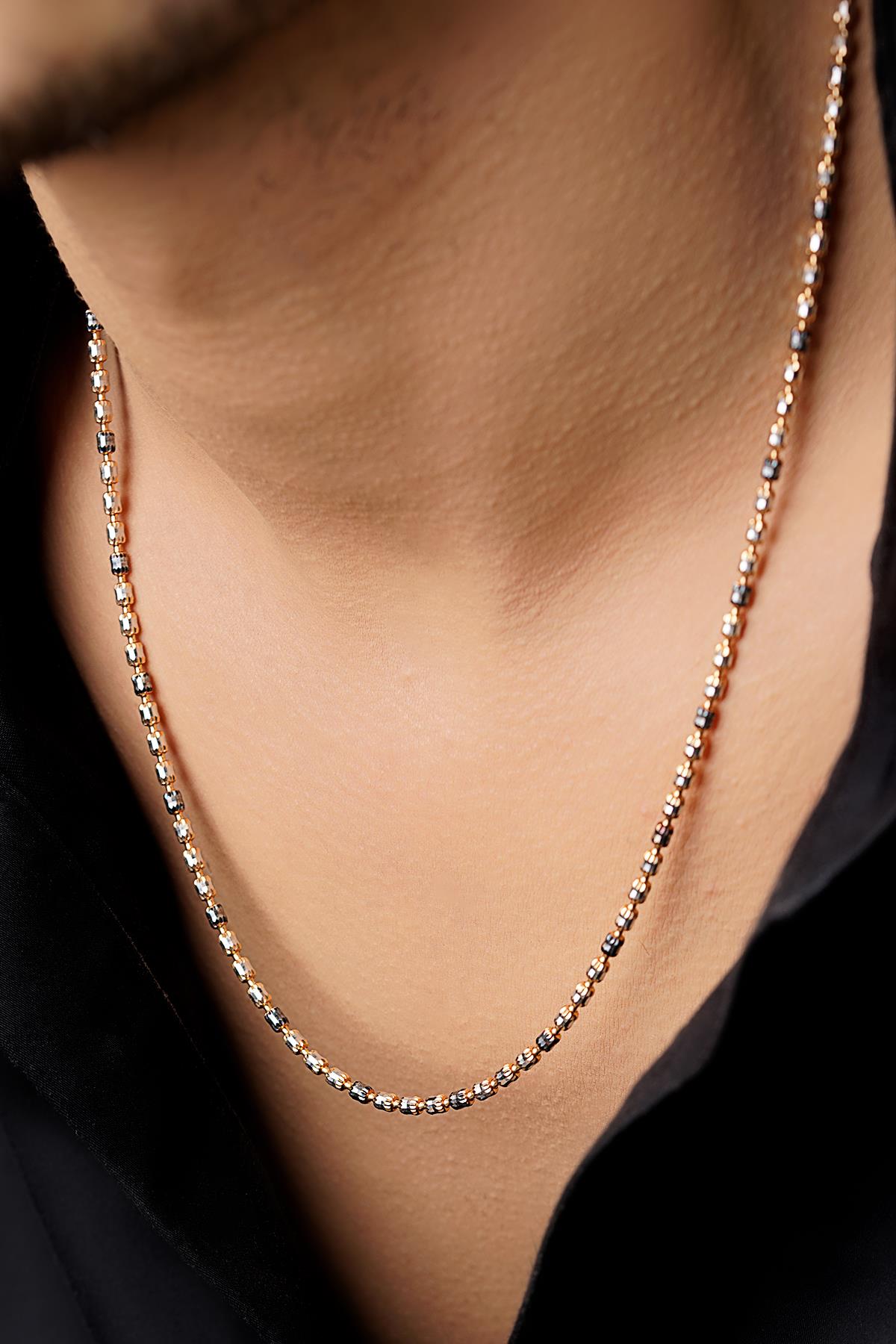 14K Solid Gold Black Enamel Adelle Necklace