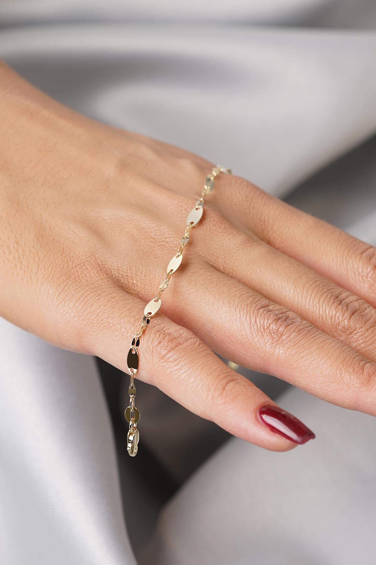 14K Gold Bold Mirror Link Bracelet
