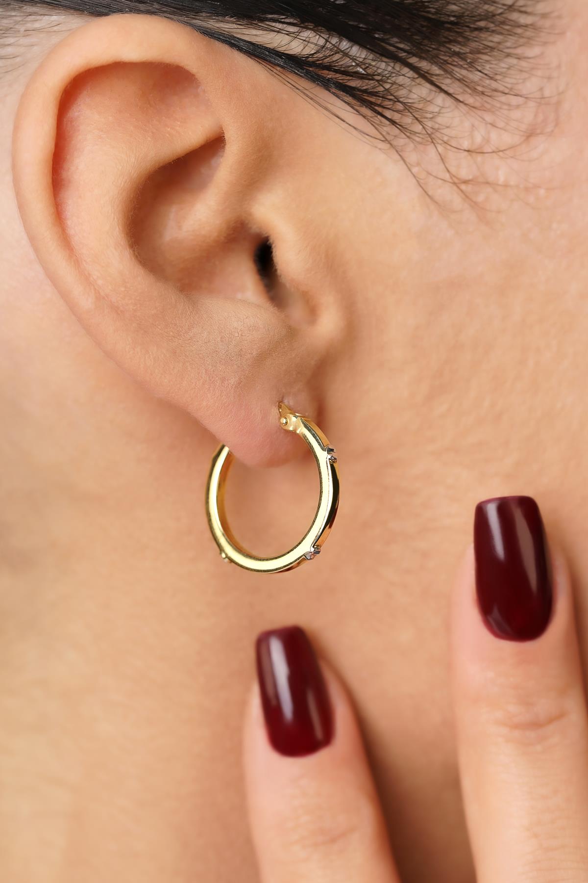 14K Gold Bold Spike Hoop Earrings
