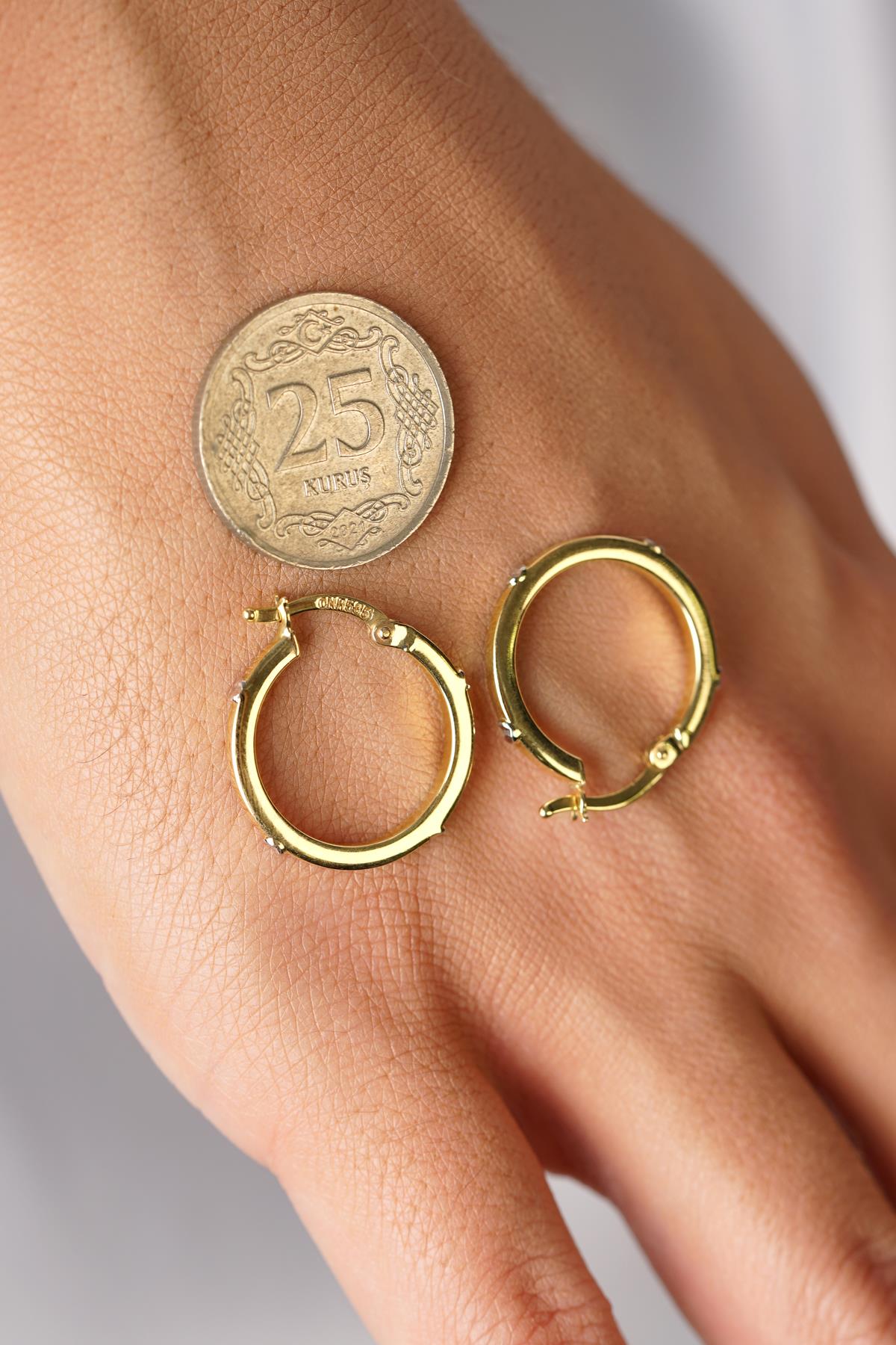 14K Gold Bold Spike Hoop Earrings