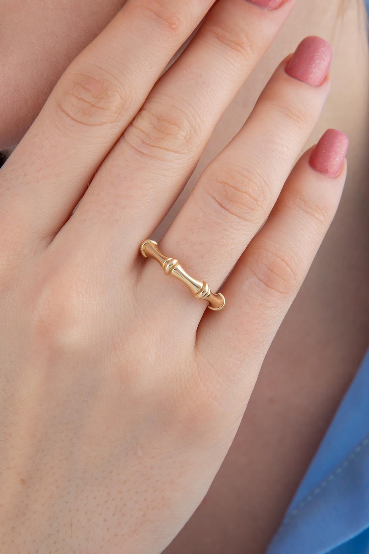 14K Gold Bone Shape Ring