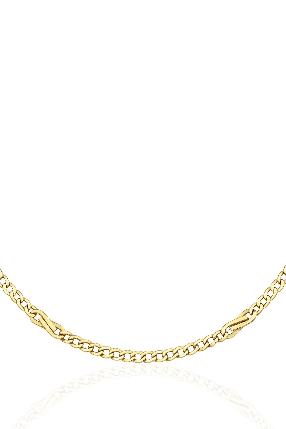 14K Gold Bow Tie Cuban Link Chain 0.118 inch