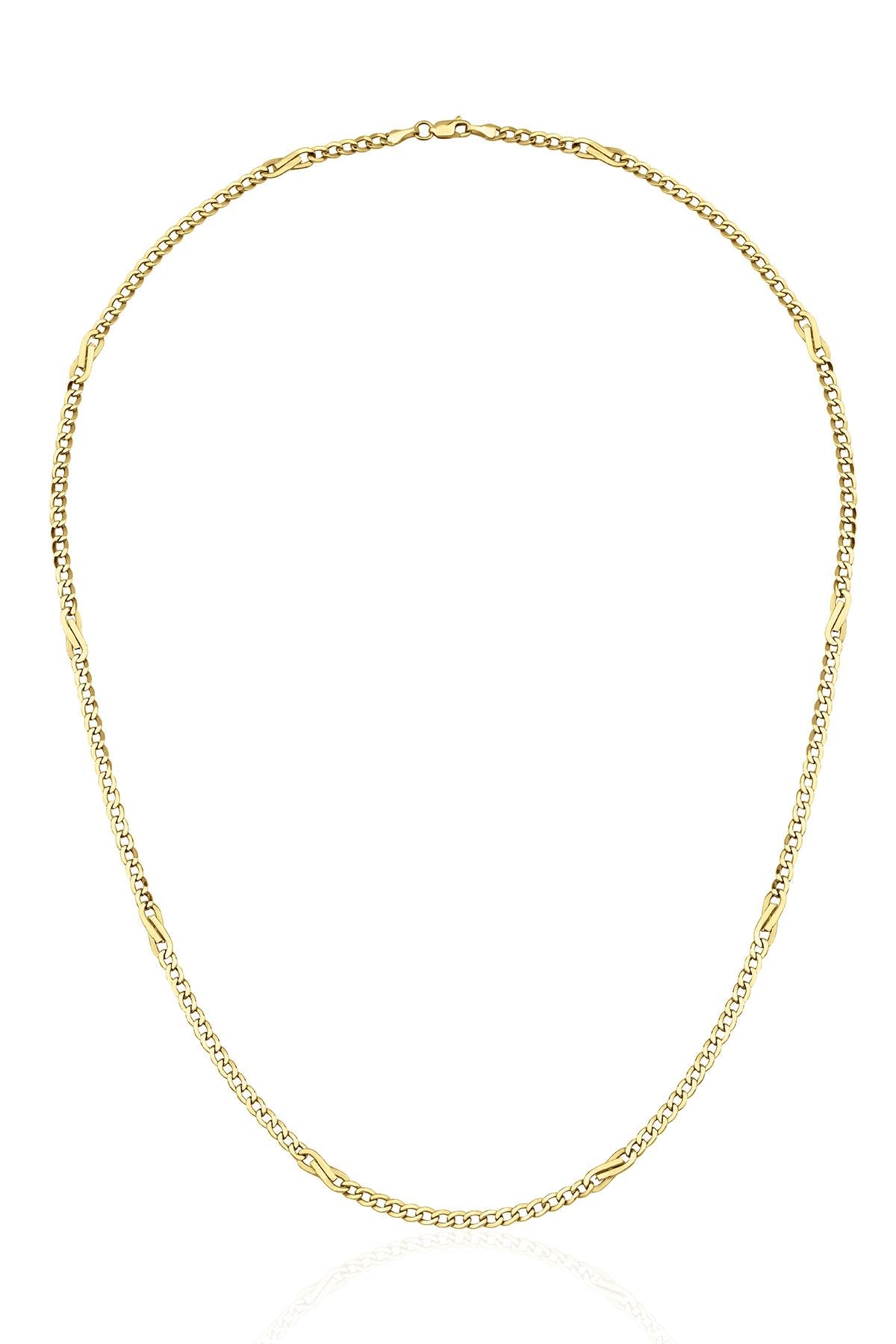 14K Gold Bow Tie Cuban Link Chain 0.118 inch