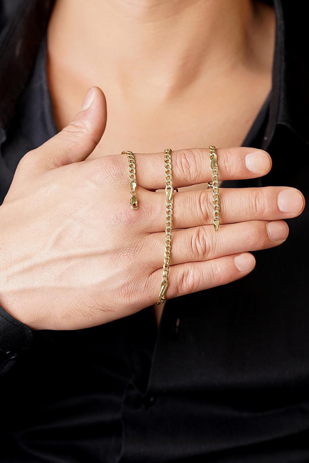 14K Gold Bow Tie Cuban Link Chain 0.153 inch