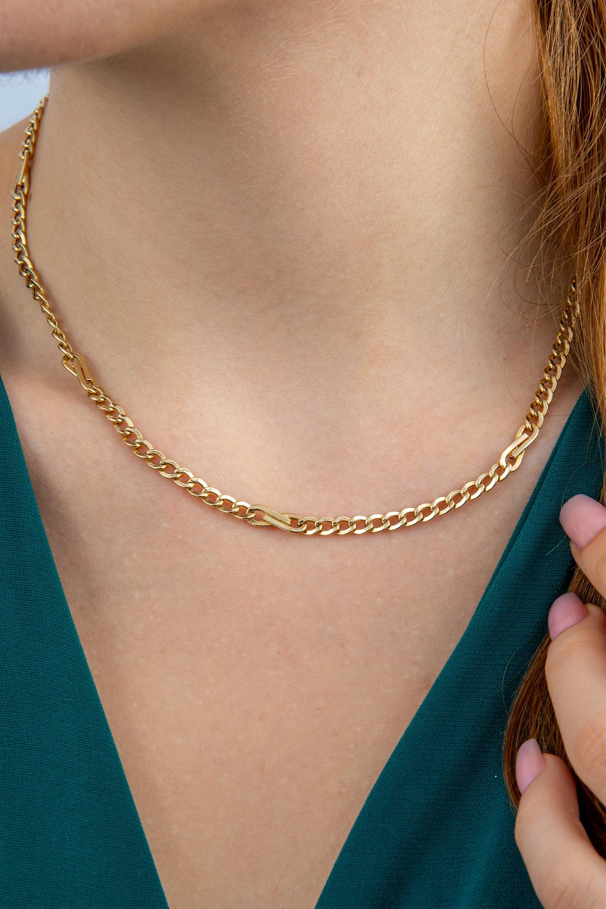 14K Gold Bow Tie Cuban Link Chain 0.153 inch
