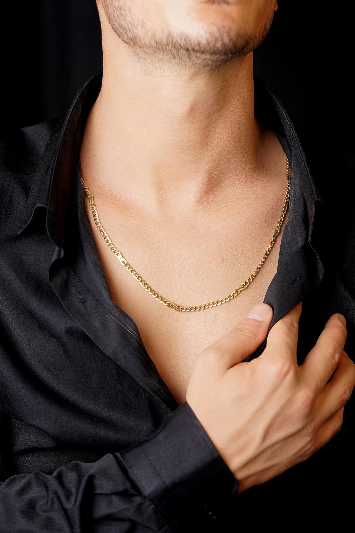 14K Solid Gold Bow Tie Cuban Link Chain 0.153 inch