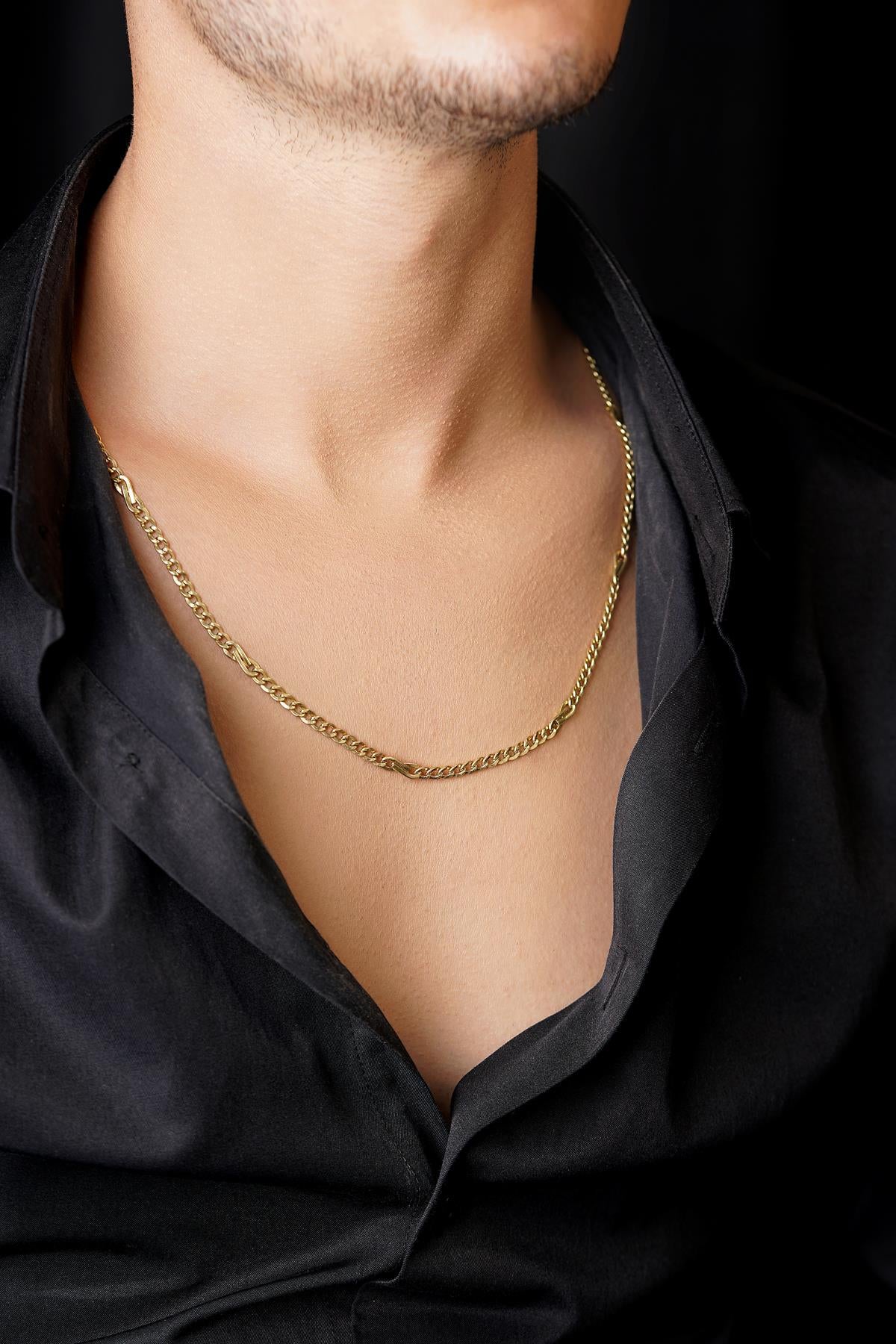 14K Gold Bow Tie Cuban Link Chain 0.153 inch