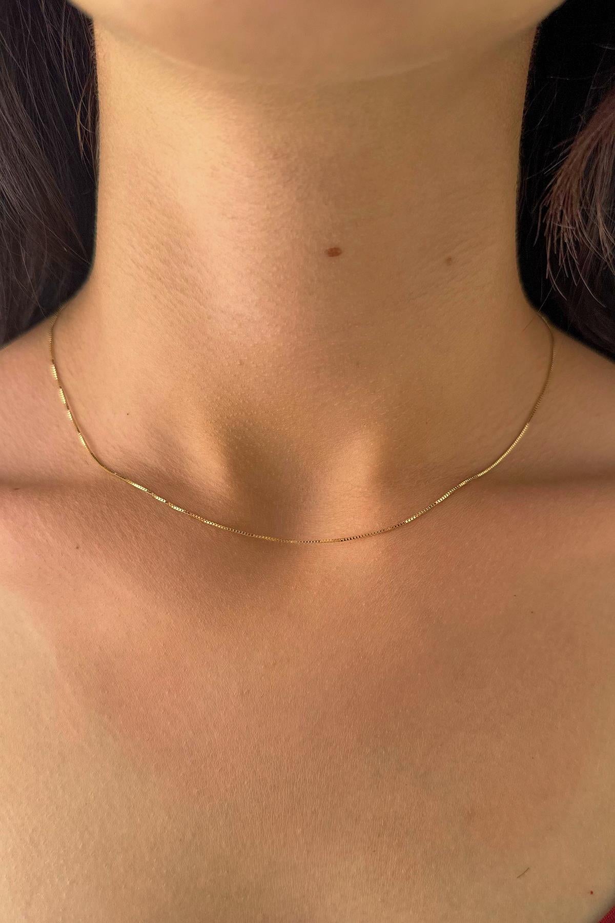 14K Gold Box Chain 0.027 inch