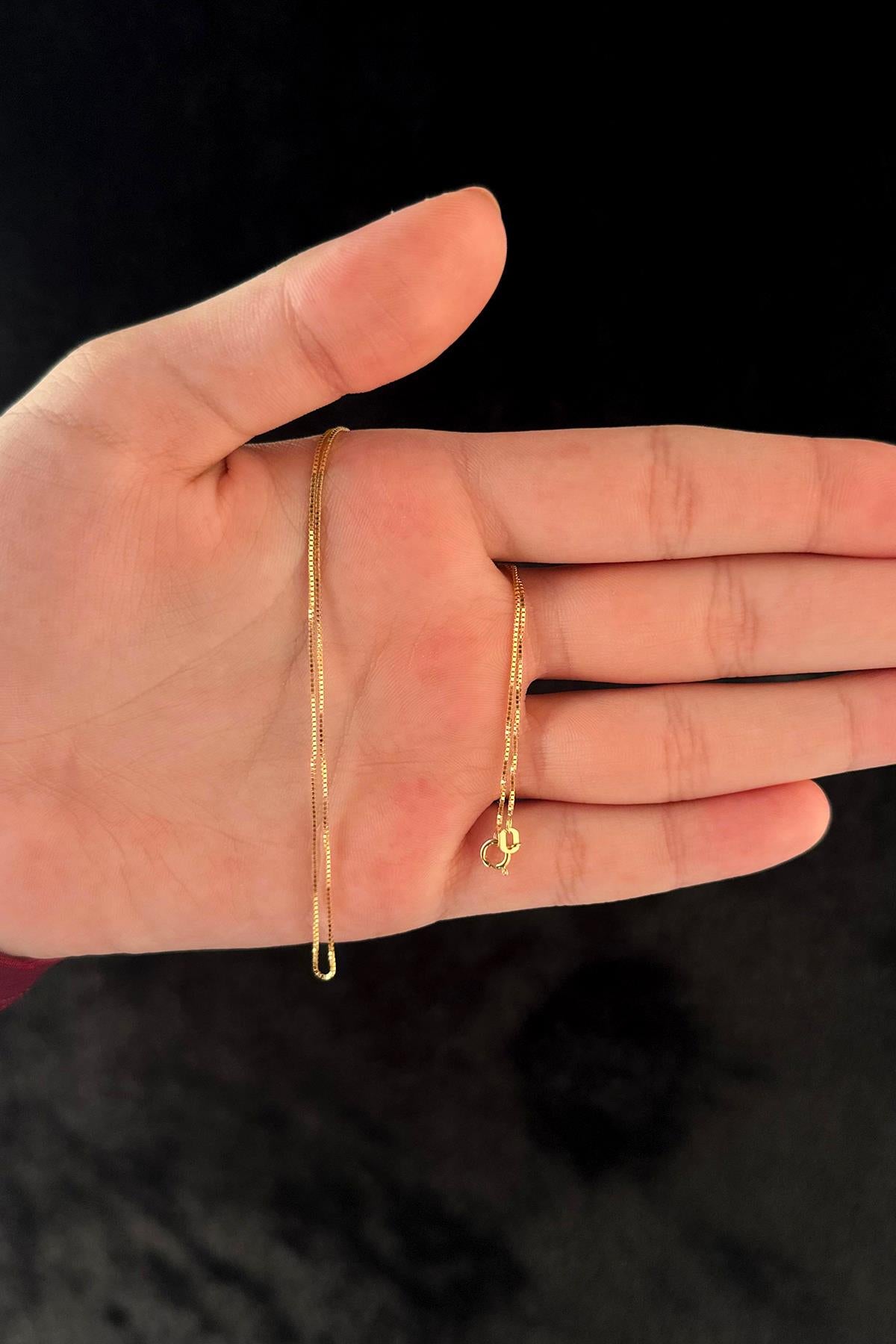 14K Gold Box Chain 0.027 inch