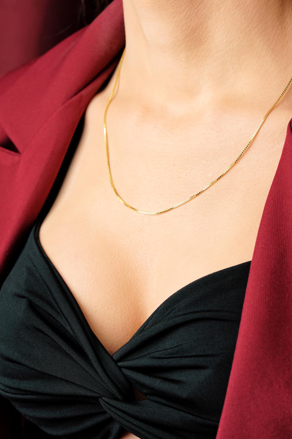 14K Solid Gold Box Chain 0.041 inch