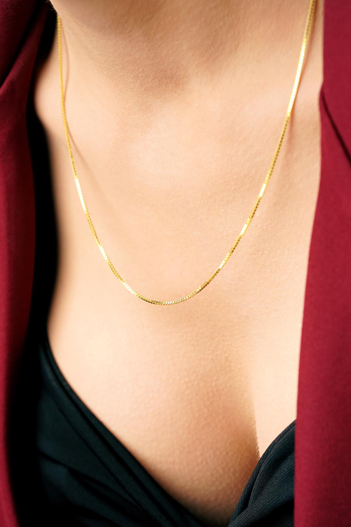 14K Solid Gold Box Chain 0.041 inch