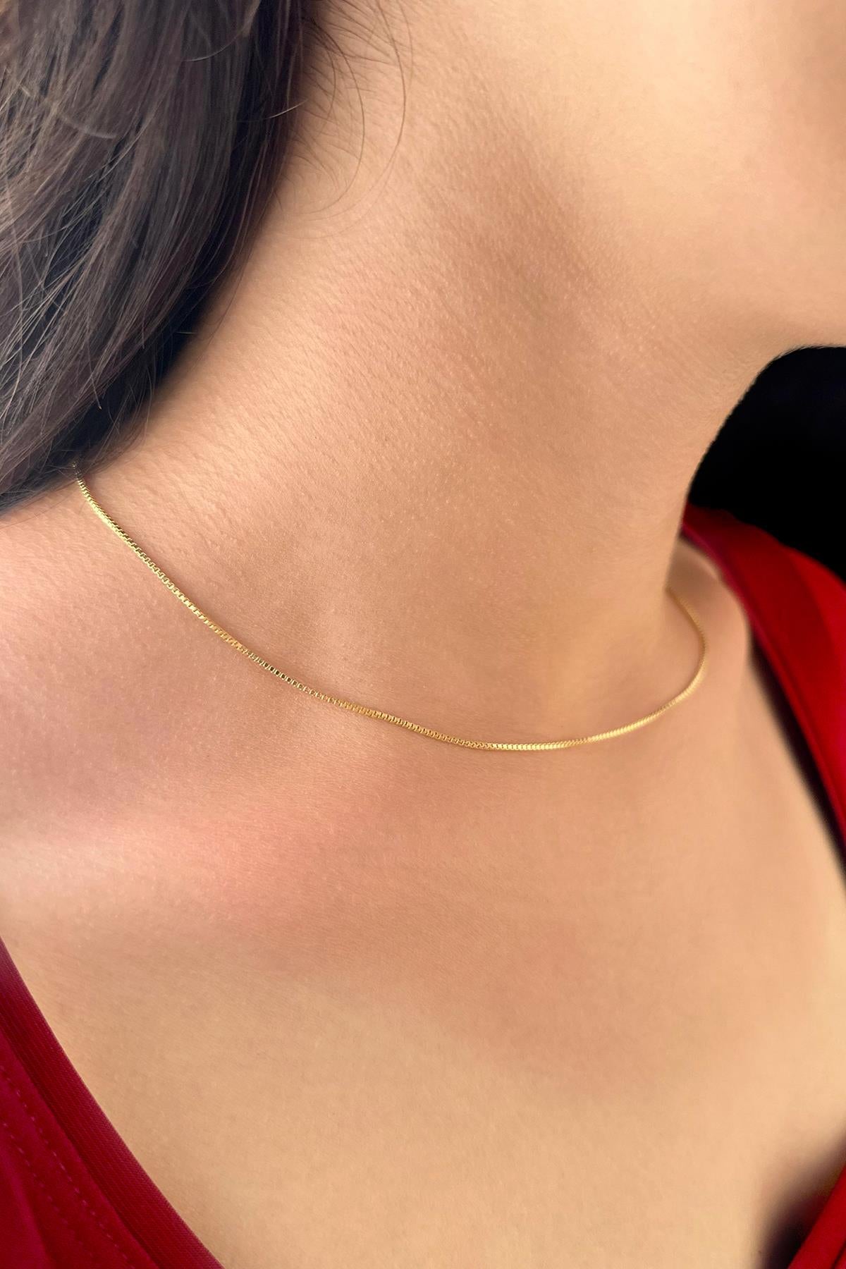 14K Gold Box Chain 0.041 inch