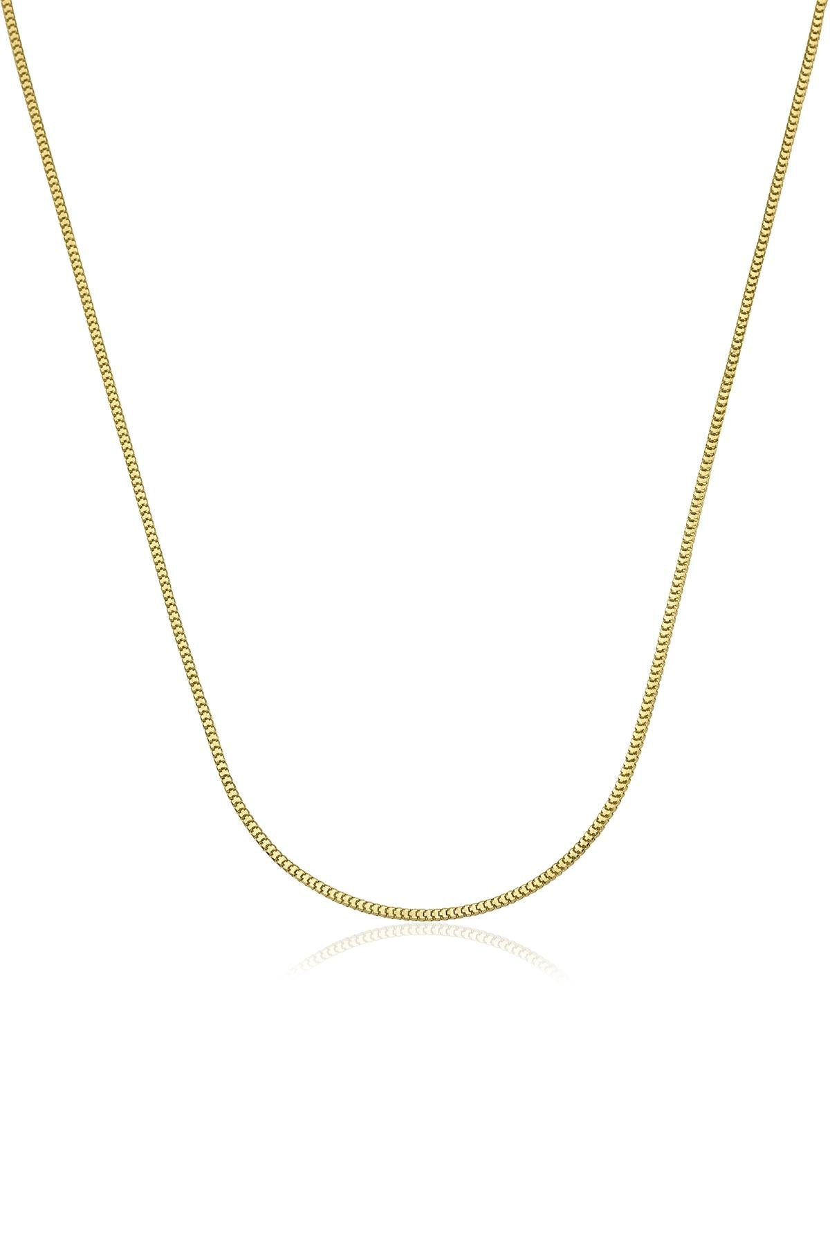 14K Gold Box Chain Necklace