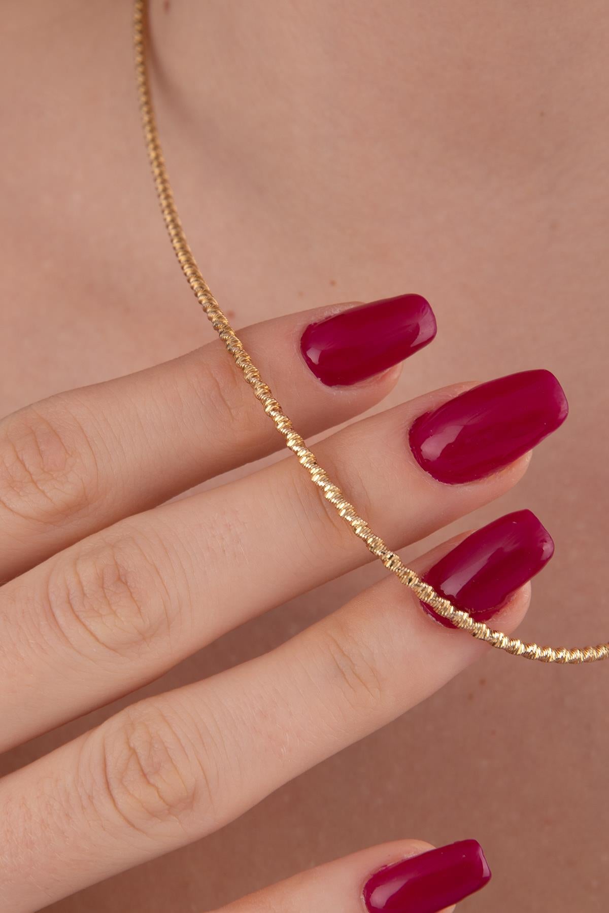 14K Gold Bright Modern Dorica Ball Chain