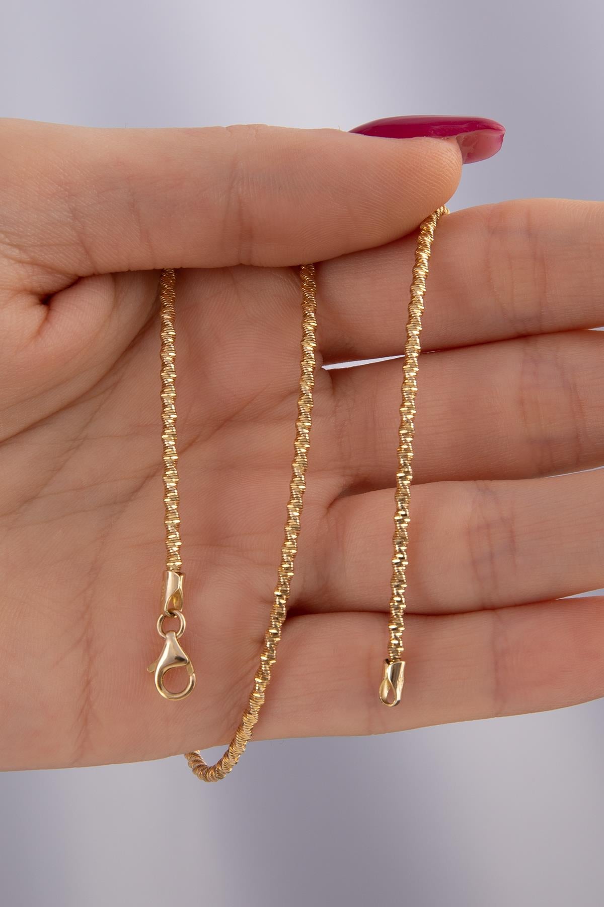 14K Gold Bright Modern Dorica Ball Chain