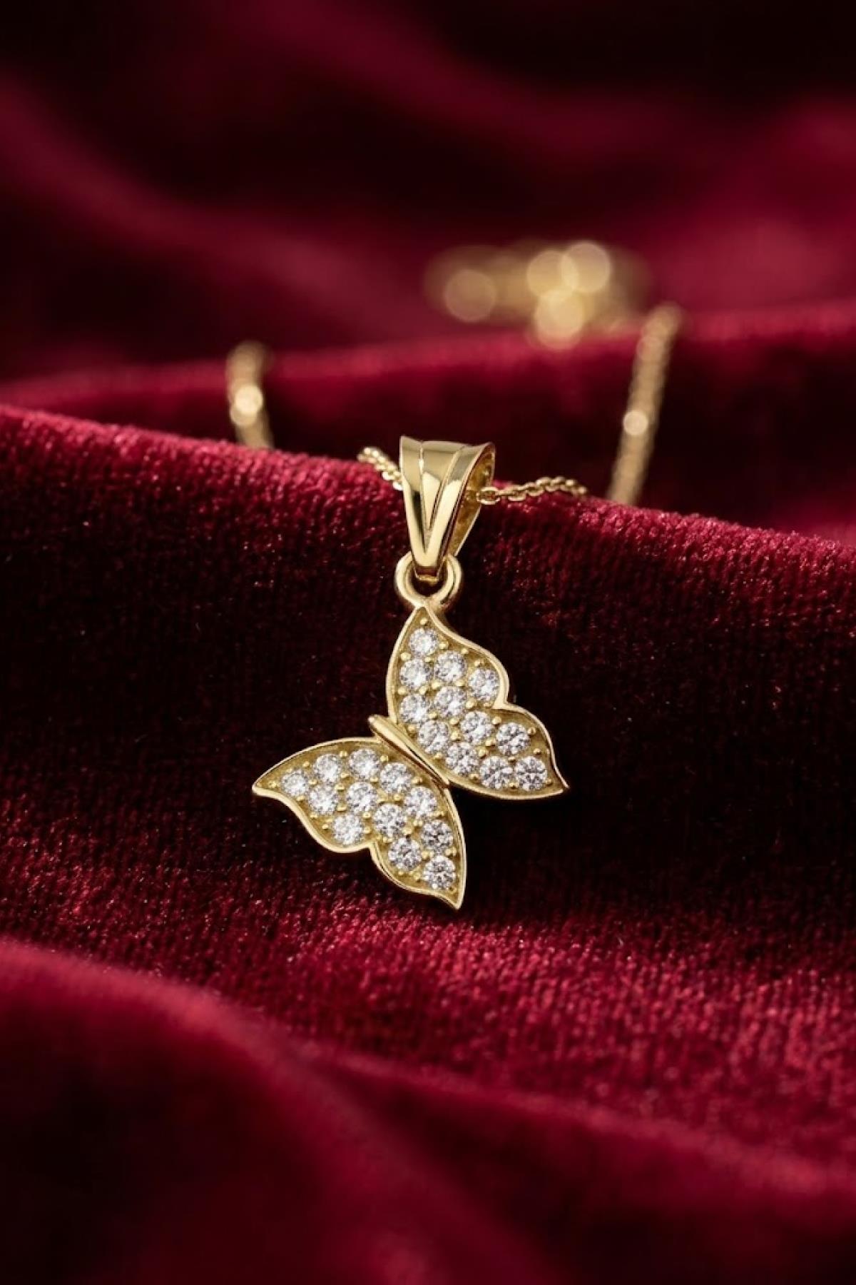 14K Gold Butterfly Charm