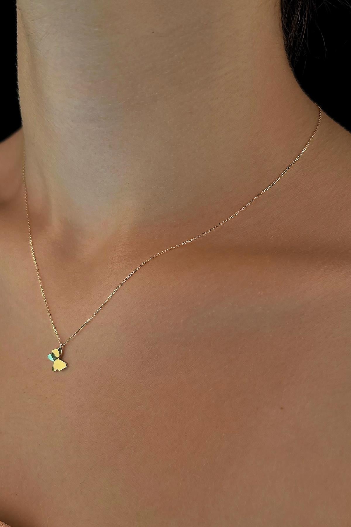 14K Gold Butterfly Necklace