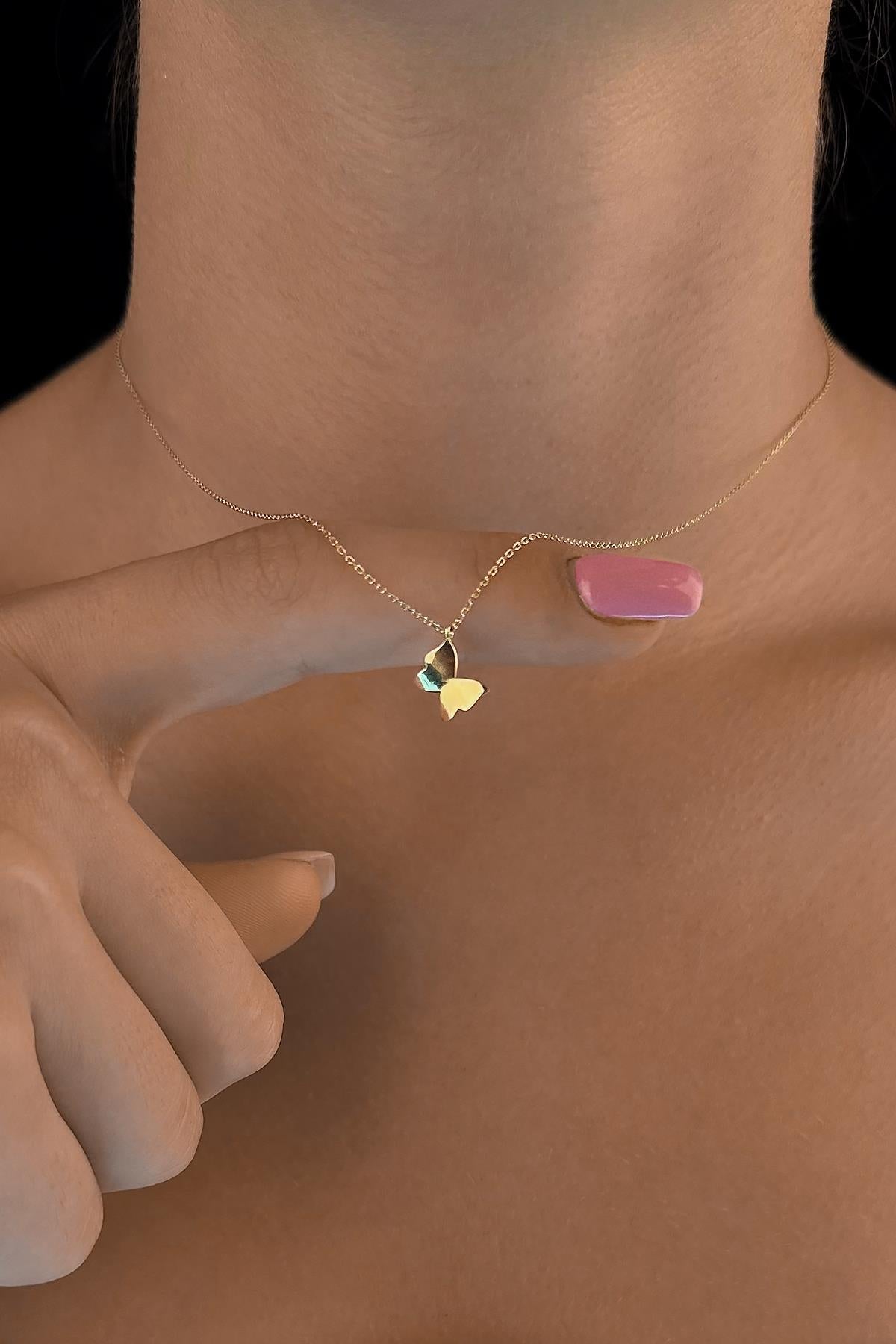 14K Gold Butterfly Necklace