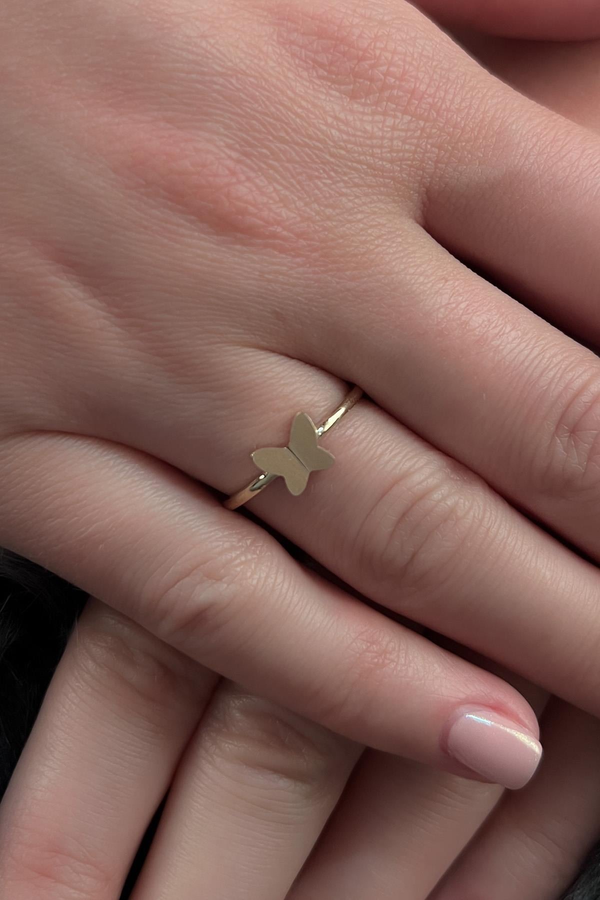 14K Gold Butterfly Ring
