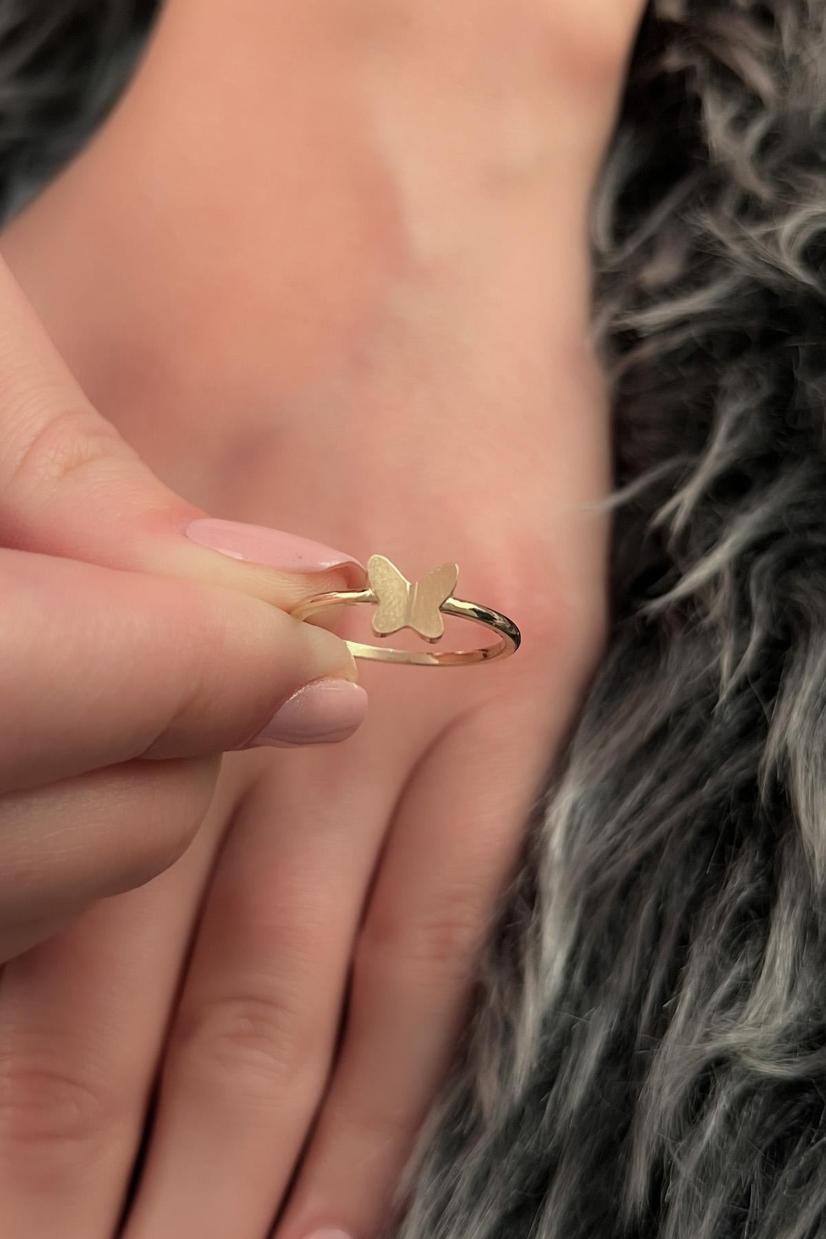 14K Gold Butterfly Ring