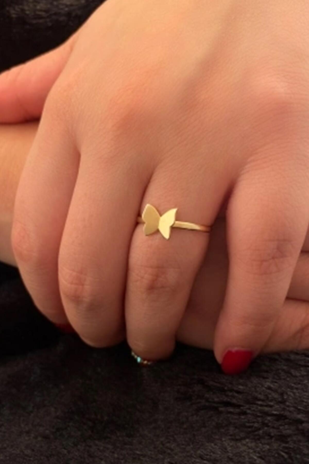 14K Gold Butterfly Shaped Ring