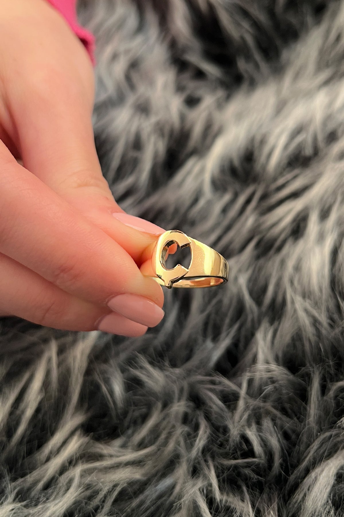 14k Gold Ç Initial Ring