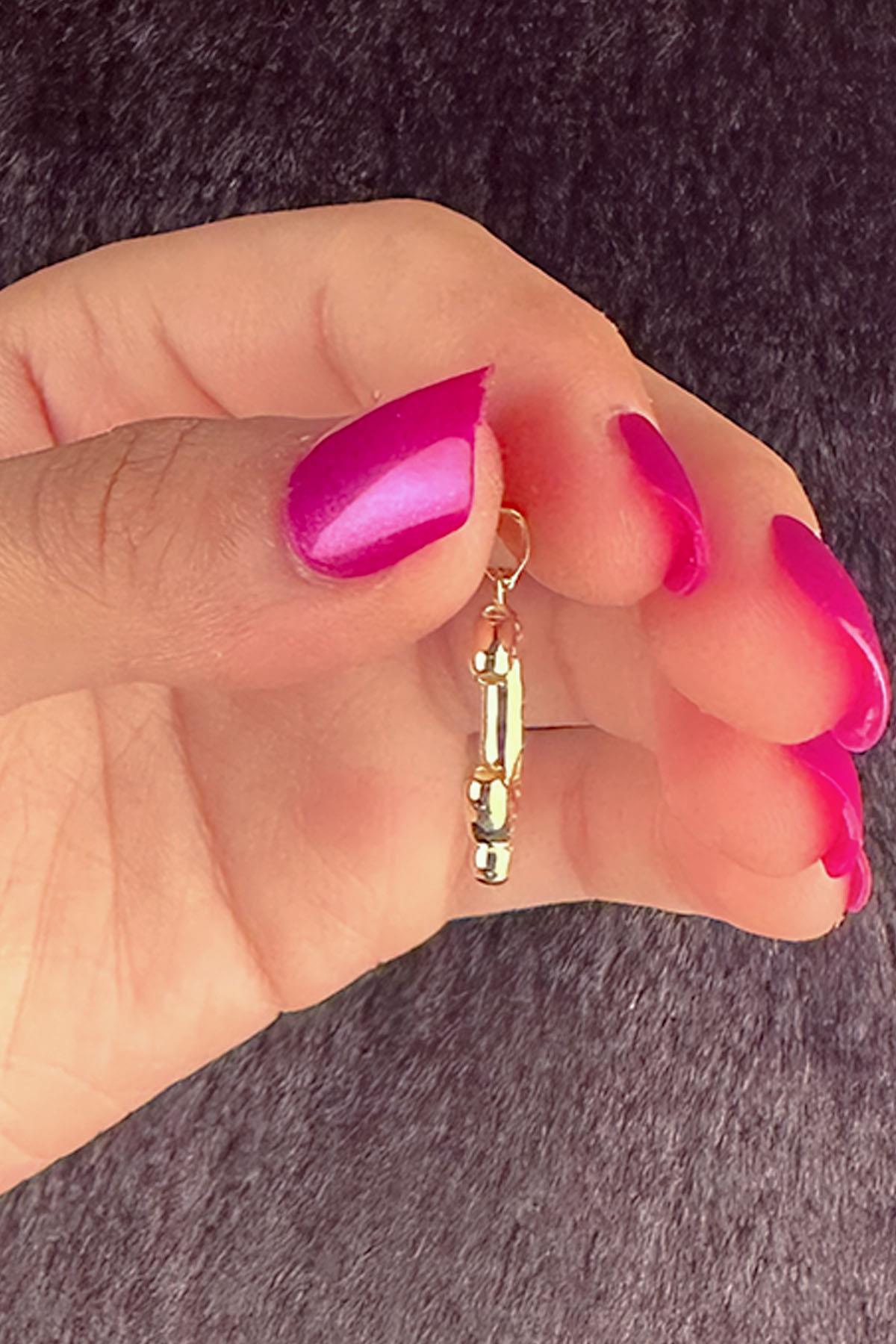 14K Solid Gold Ç Letter Charm