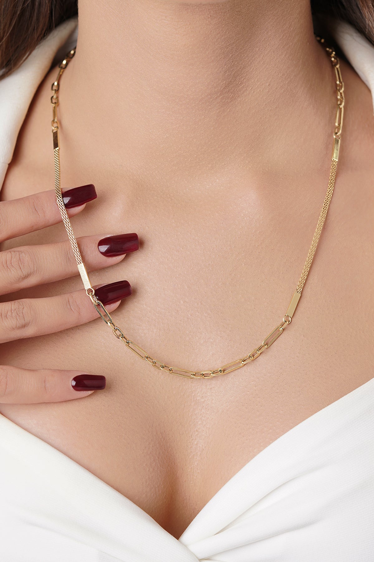 14K Gold Candere Roosevelt Cable & Paperclip Chain