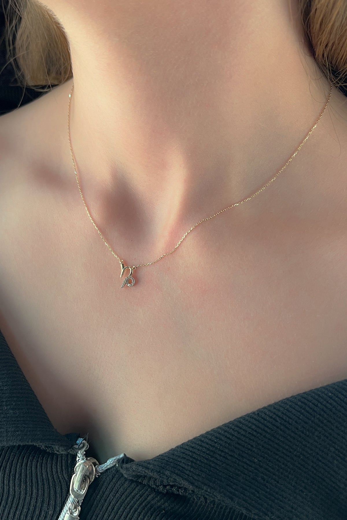 14K Gold Capricorn Zodiac Sign Necklace