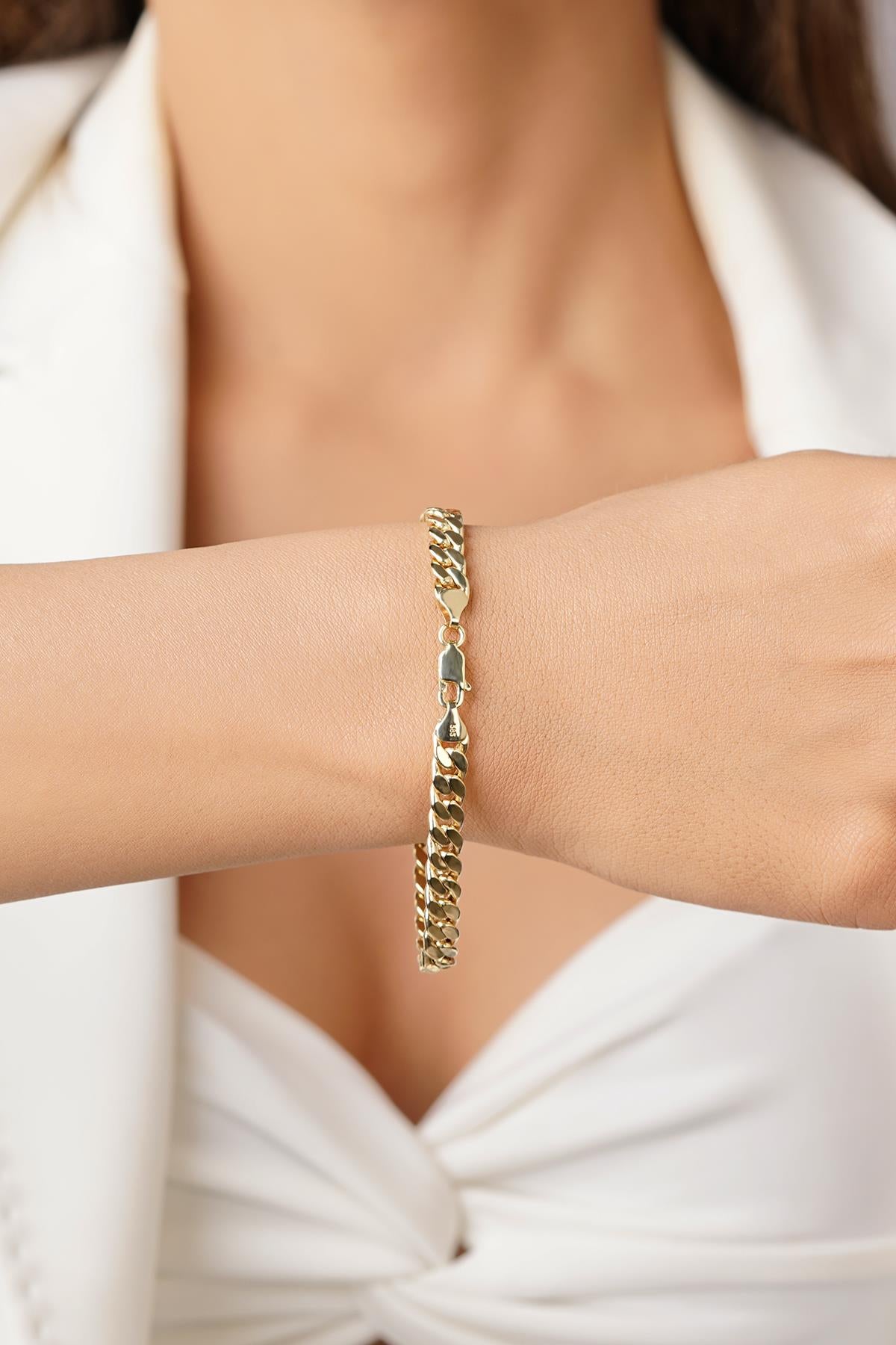 14K Gold Classic Curb Chain Bracelet