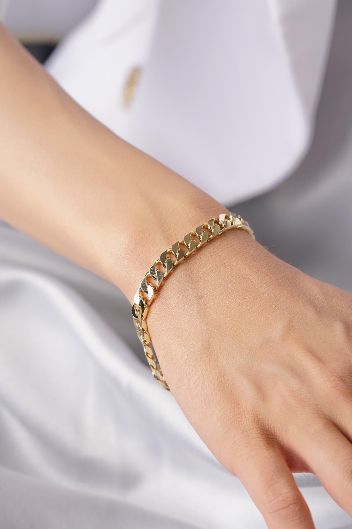 14K Gold Classic Curb Chain Bracelet