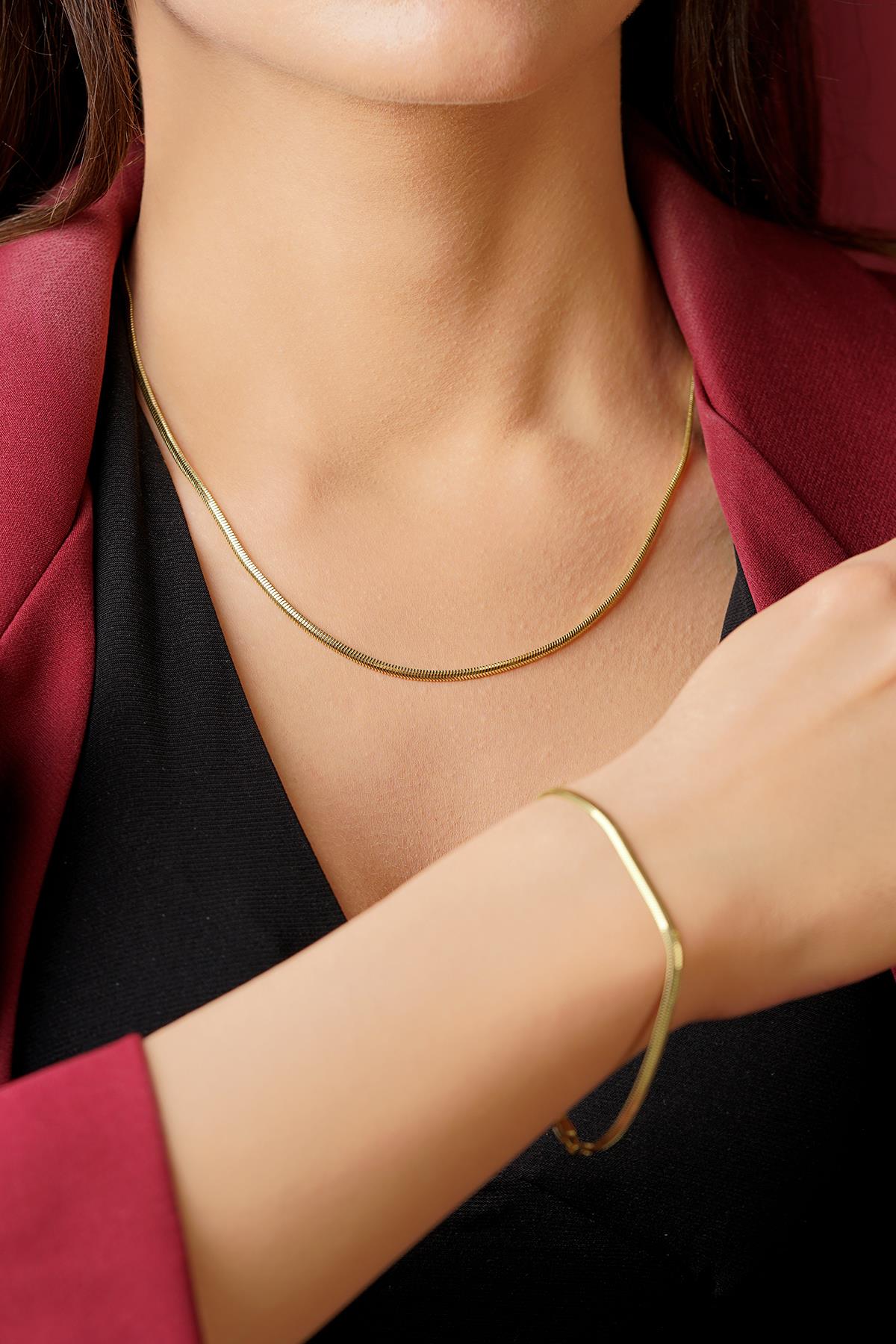 14K Gold Classic Snake Chain Set (Bracelet - Chain)