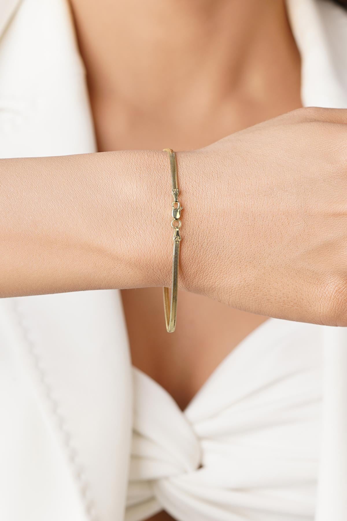 14K Gold Classic Snake Chain Set (Bracelet - Chain)