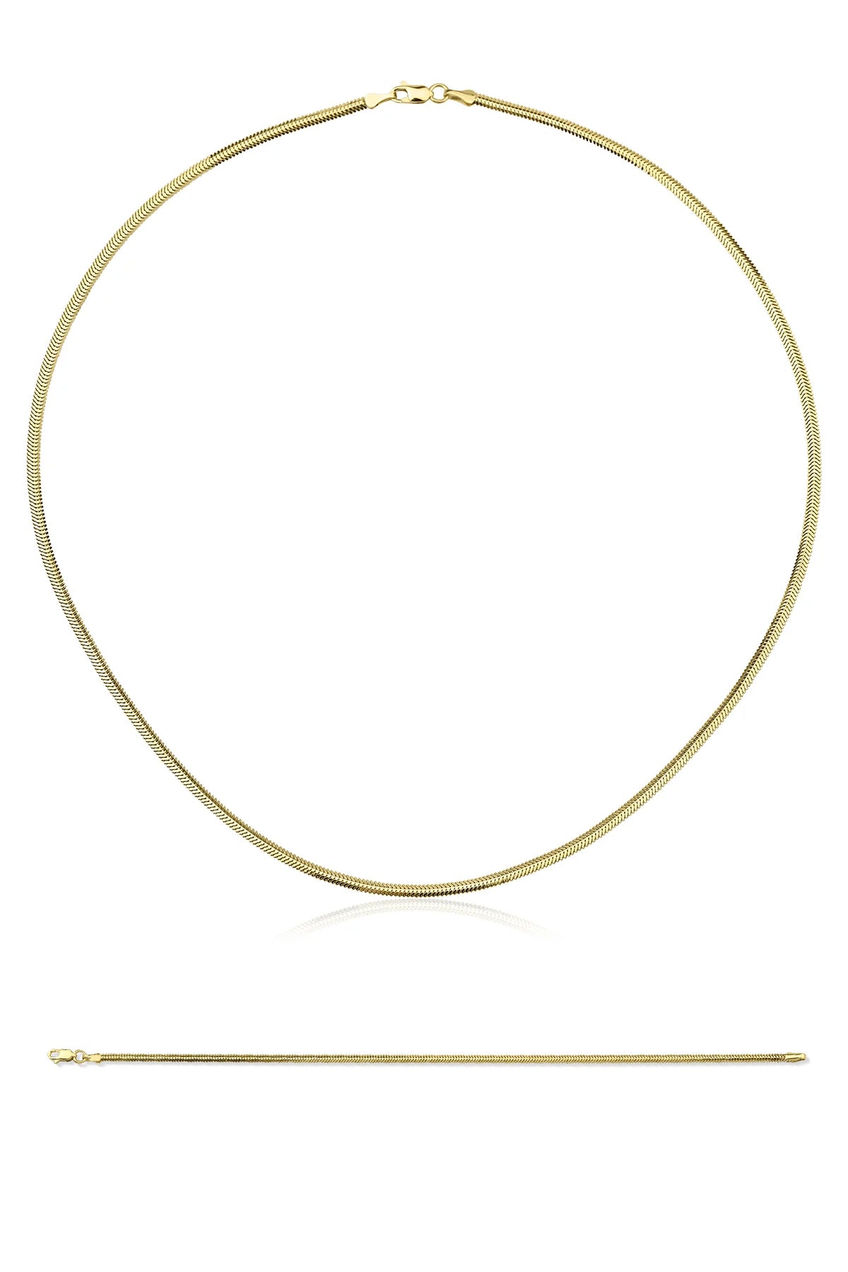 14K Gold Classic Snake Chain Set (Bracelet - Chain)