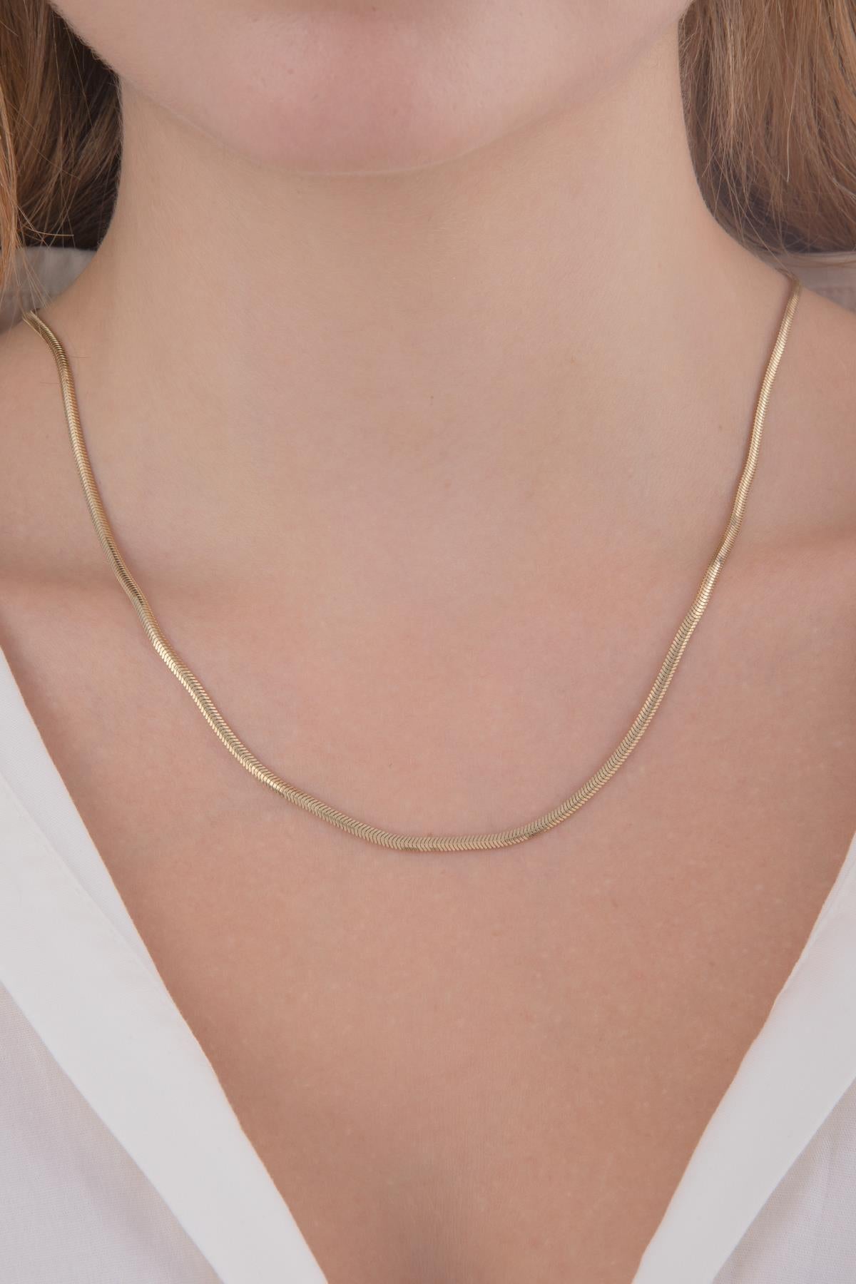 14K Gold Classic Snake Chain Set (Bracelet - Chain)