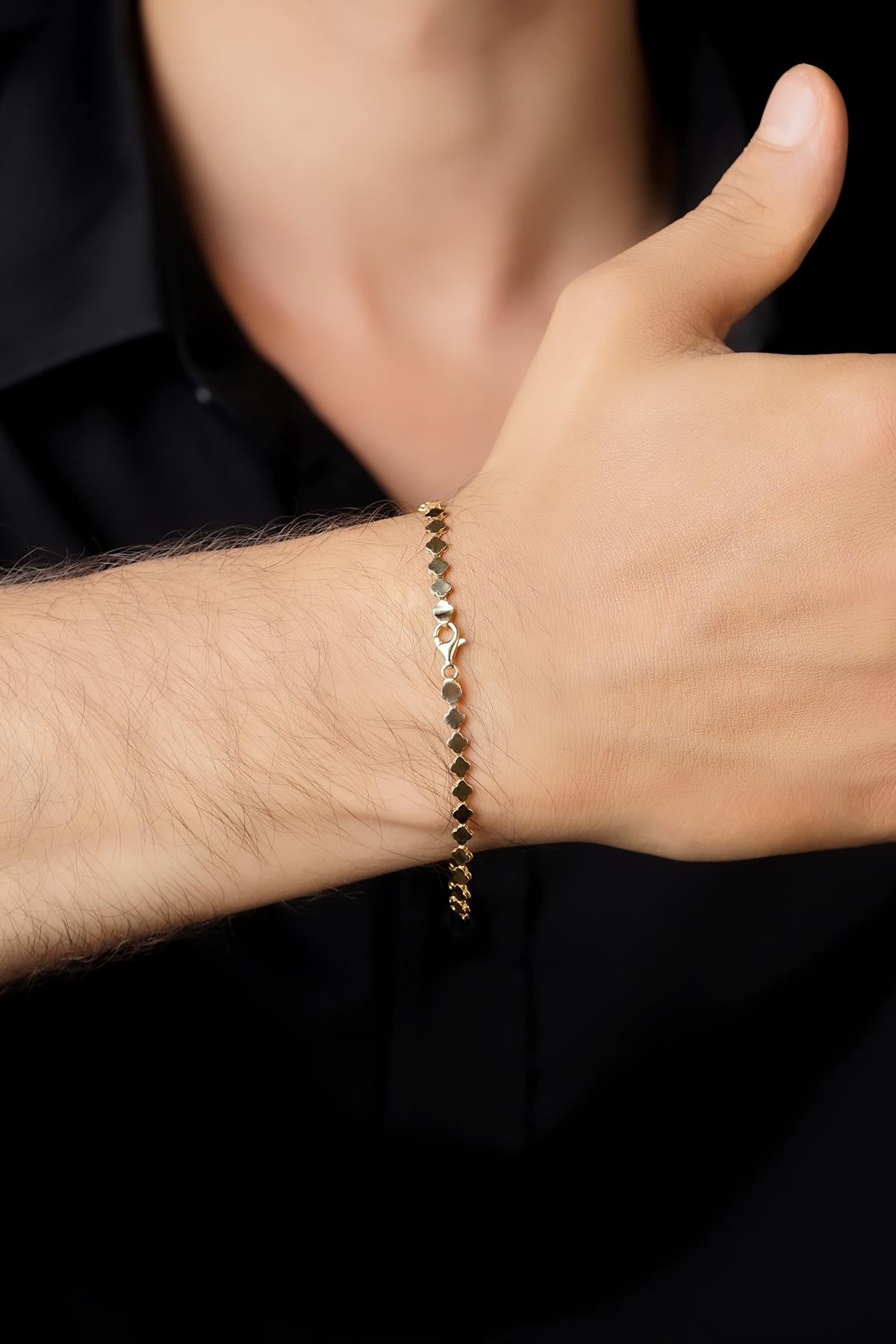 14K Solid Gold Clover Series Bracelet