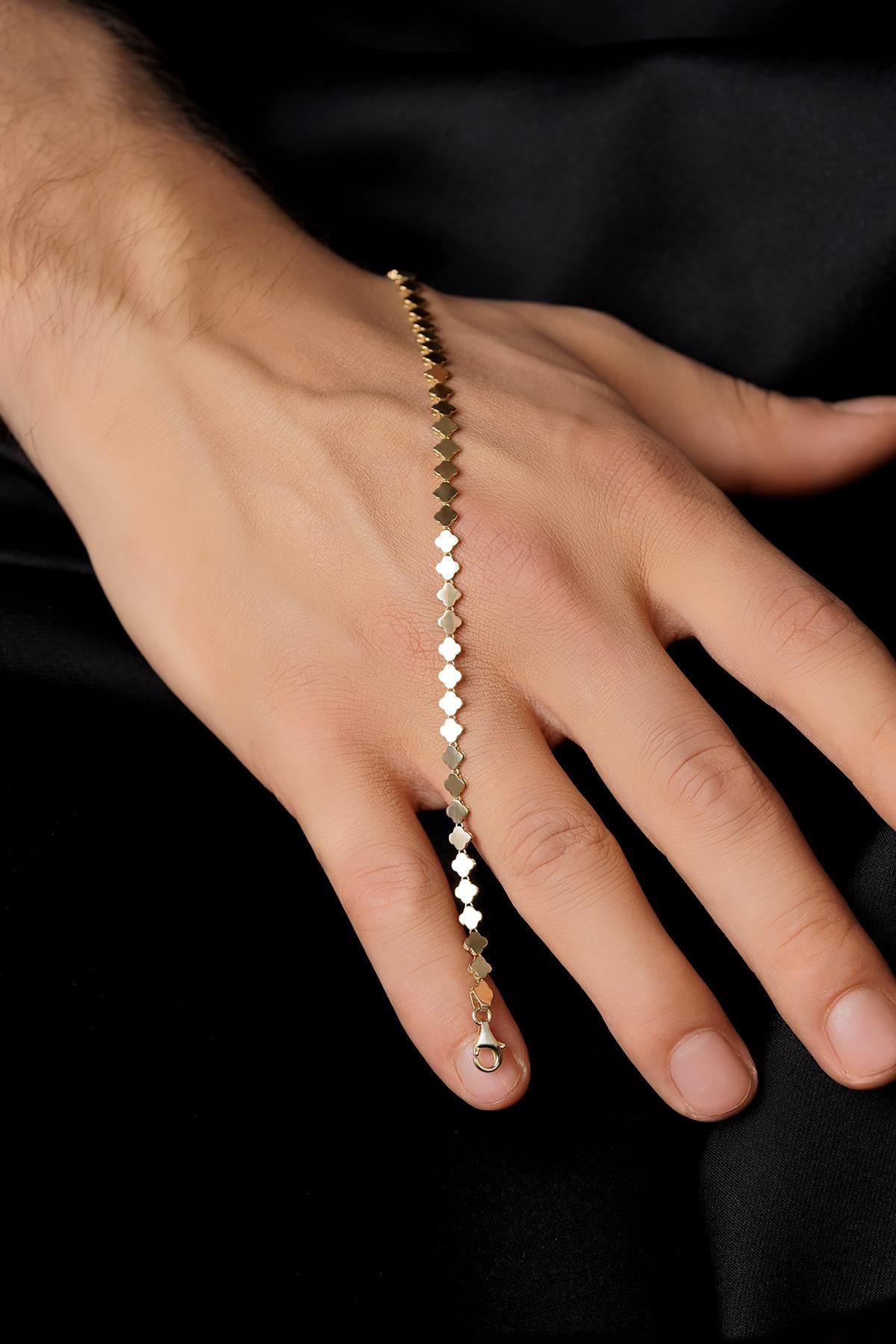 14K Solid Gold Clover Series Bracelet