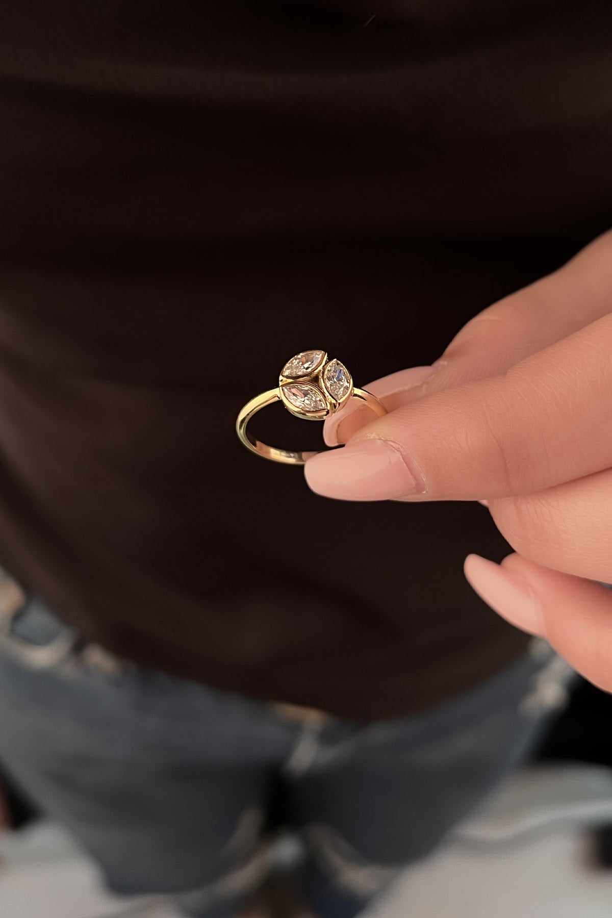14K Gold Cluster Ring