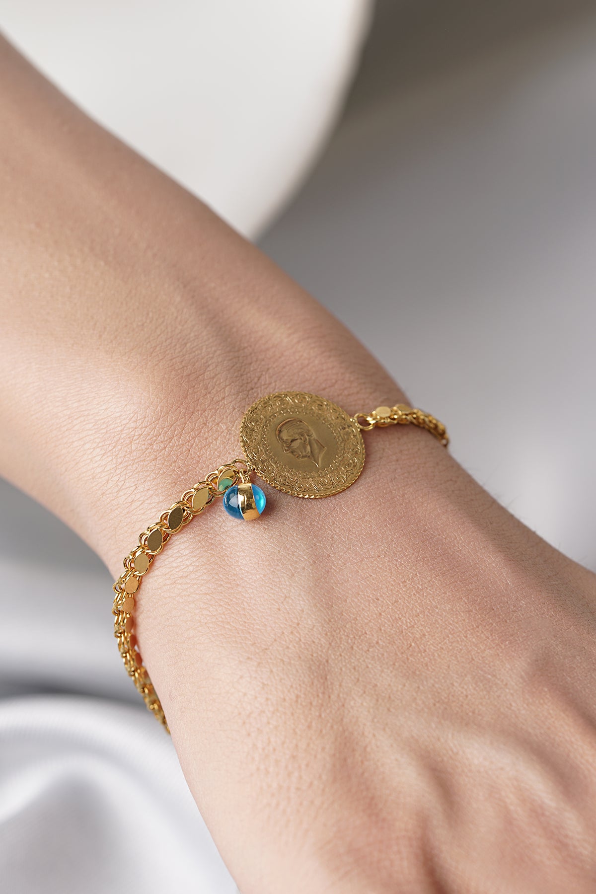 14K Gold Coin Bracelet 1