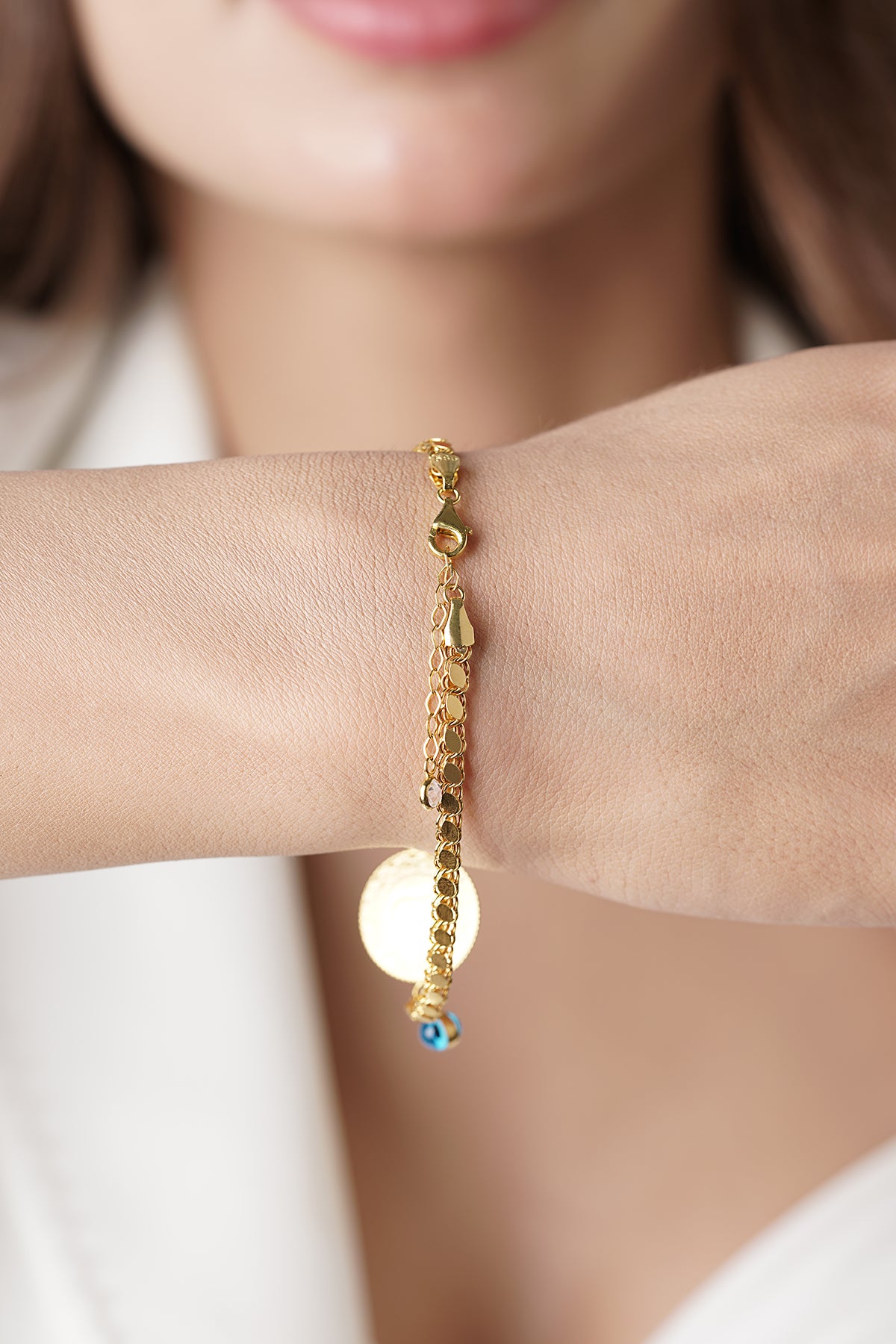 14K Gold Coin Bracelet 1