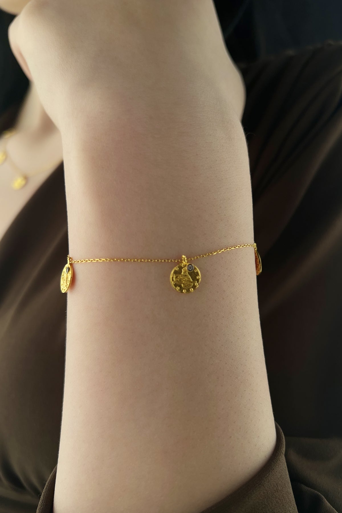 14K Gold Coins Bracelet