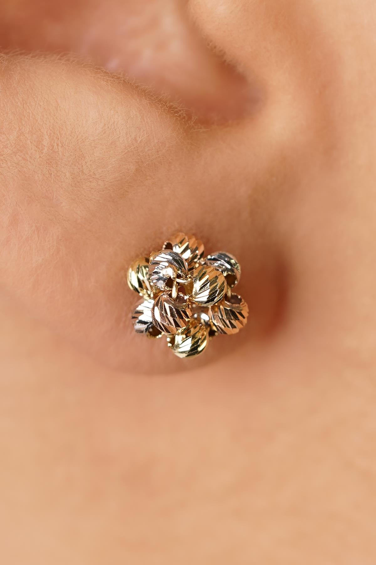 14K Gold Colorful Dorika Ball Earrings