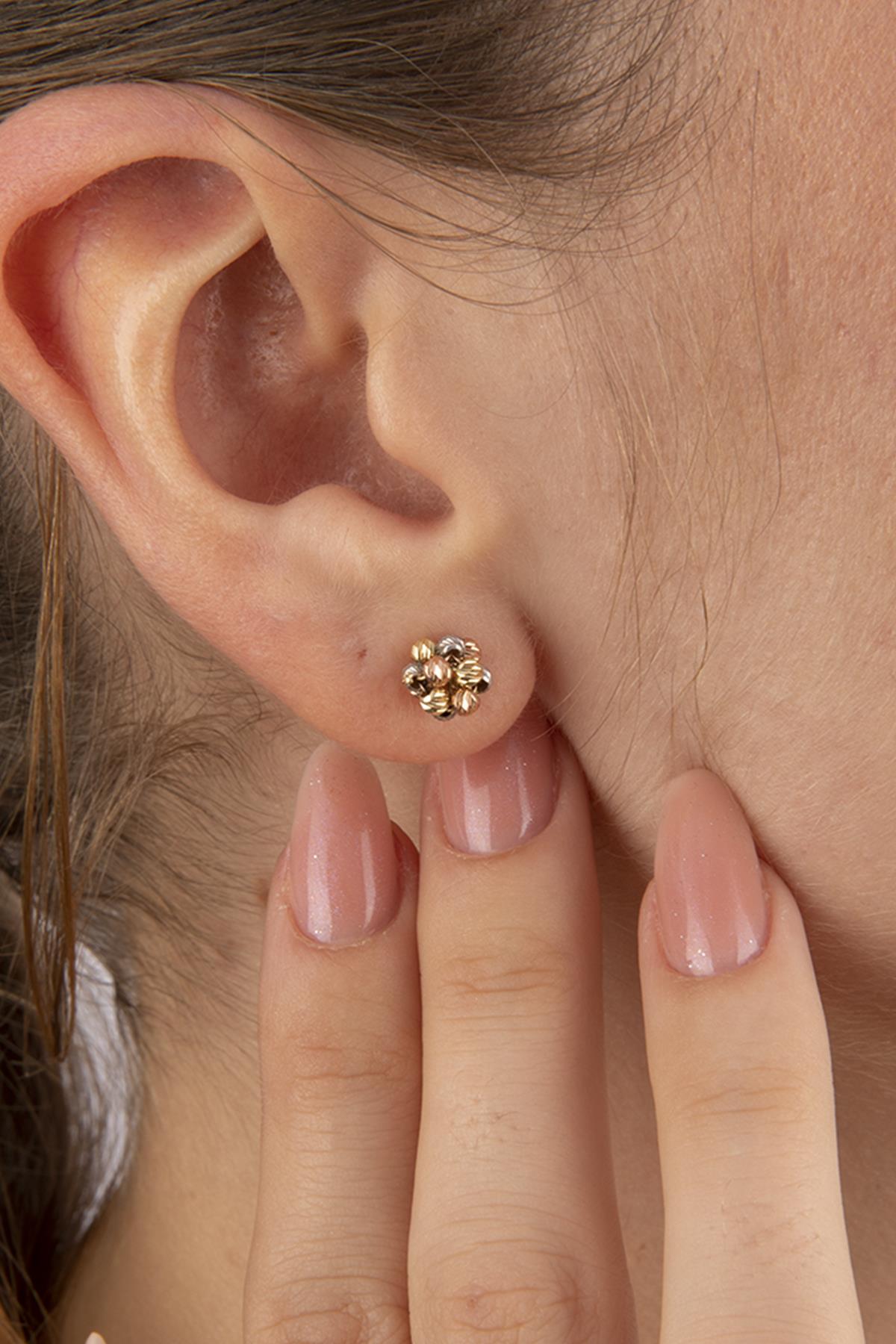 14K Gold Colorful Dorika Ball Earrings