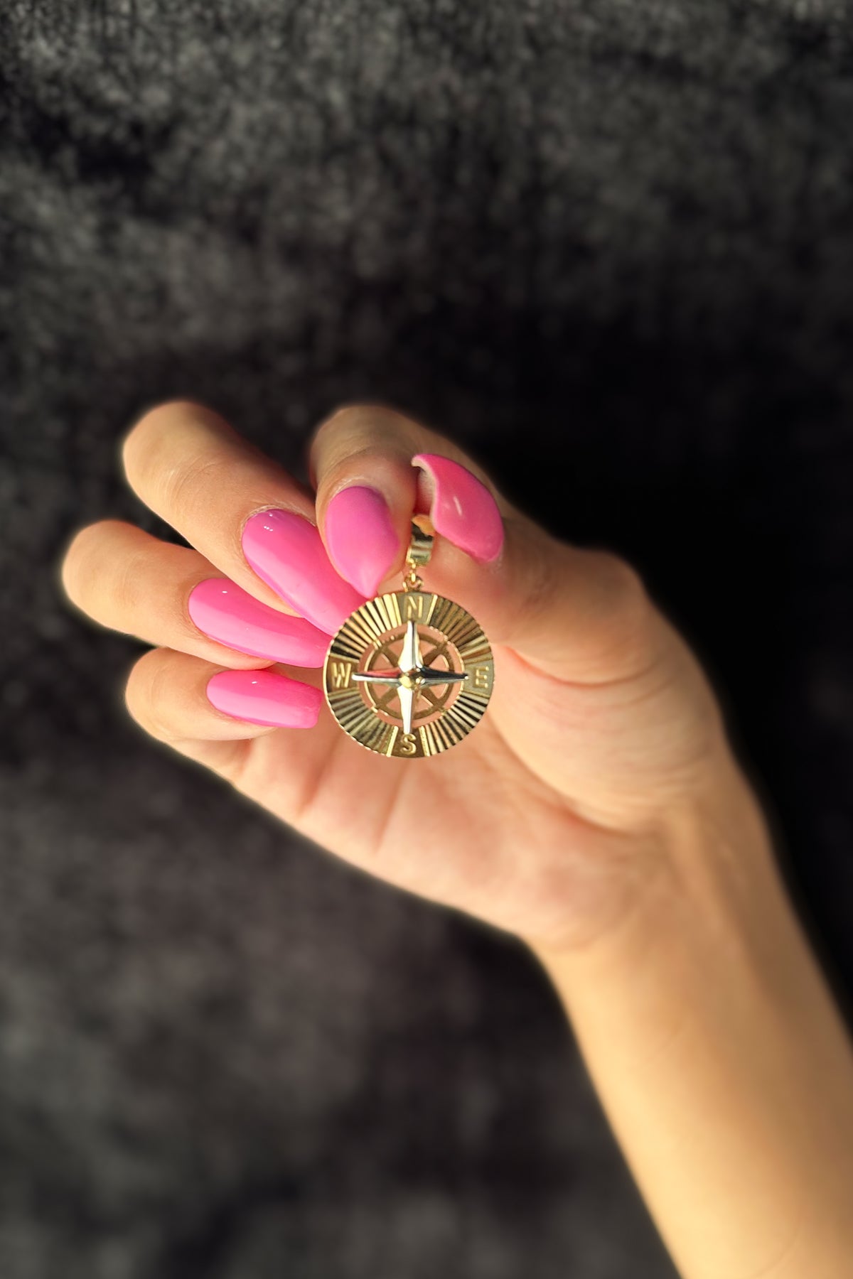14K Gold Compass Charm