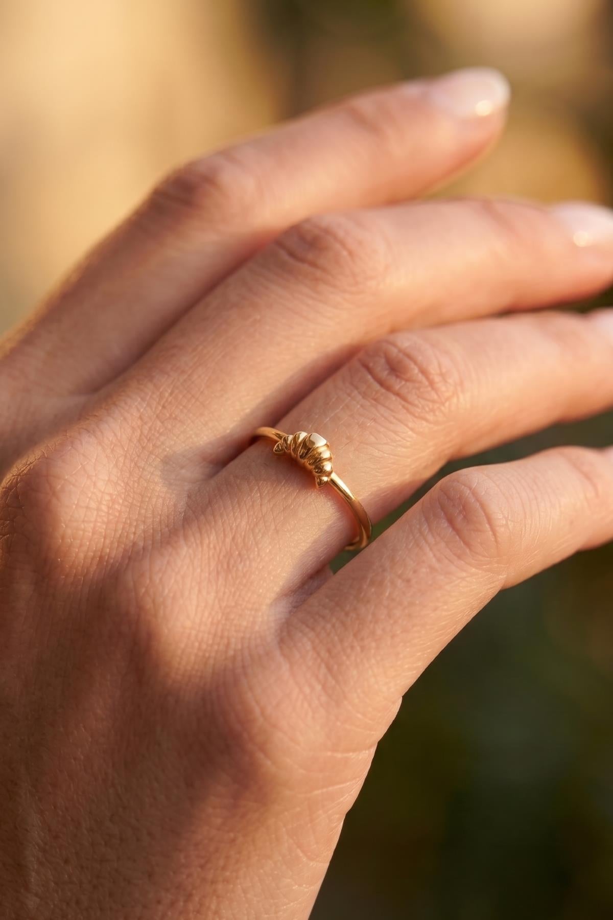 14K Gold Croissant Ring