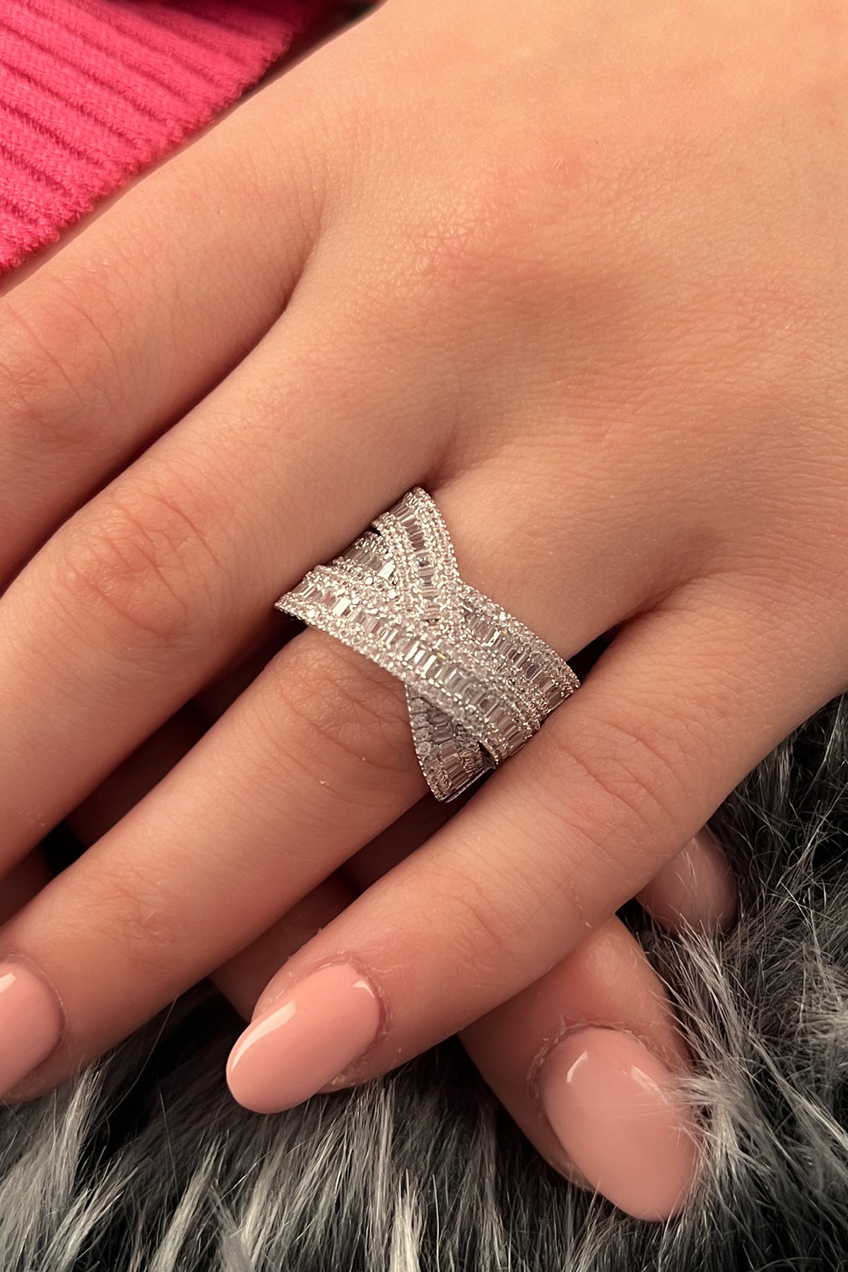 14K Gold Cross Spiral Gold Ring