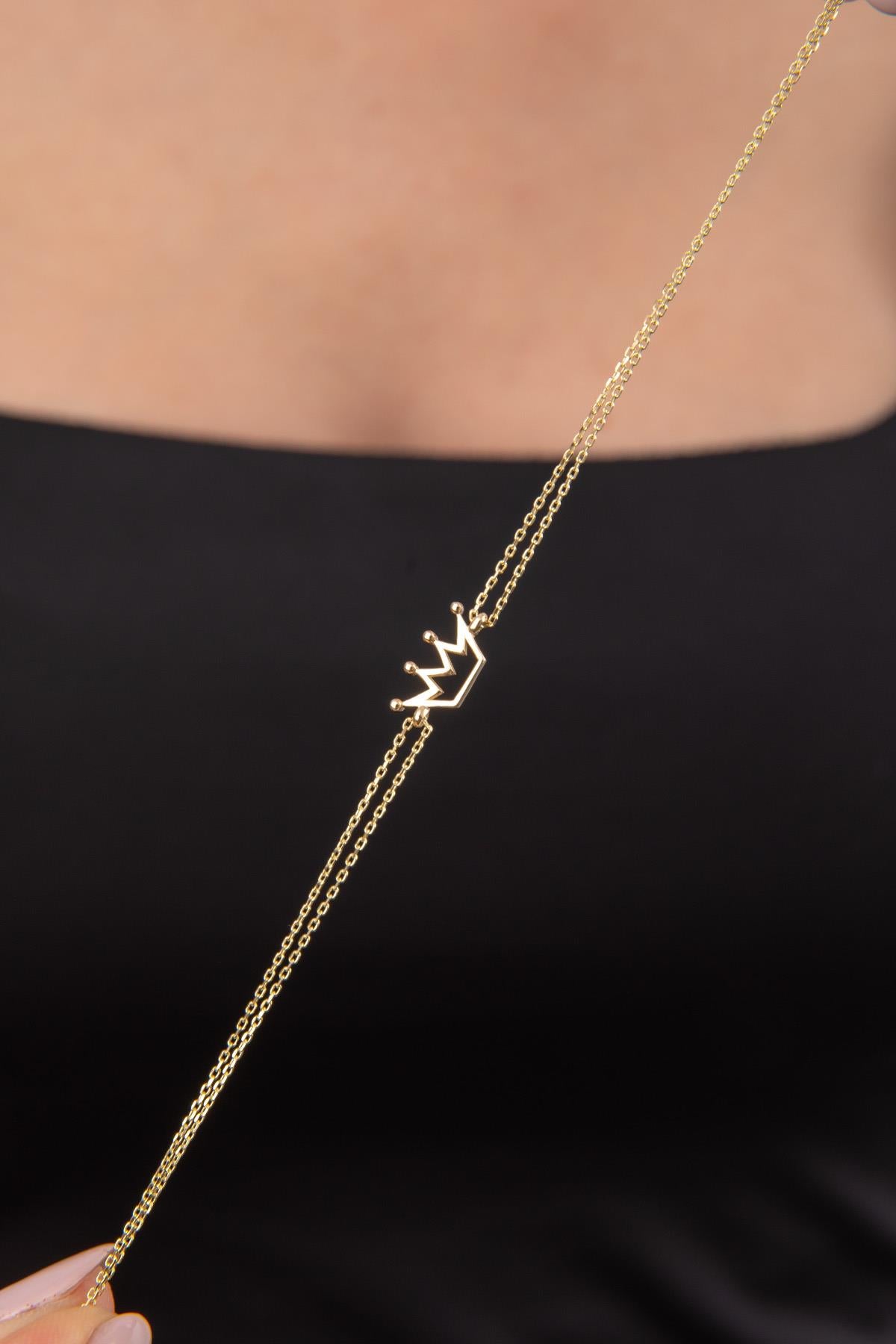 14K Gold Crown Bracelet