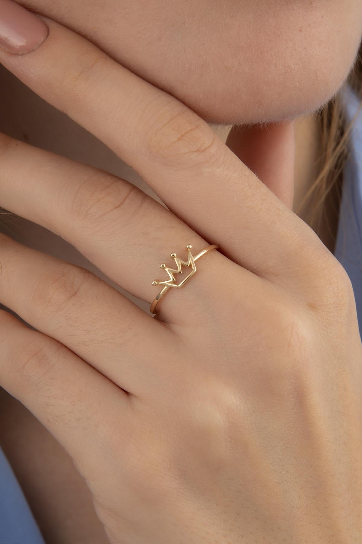 14K Gold Crown Ring