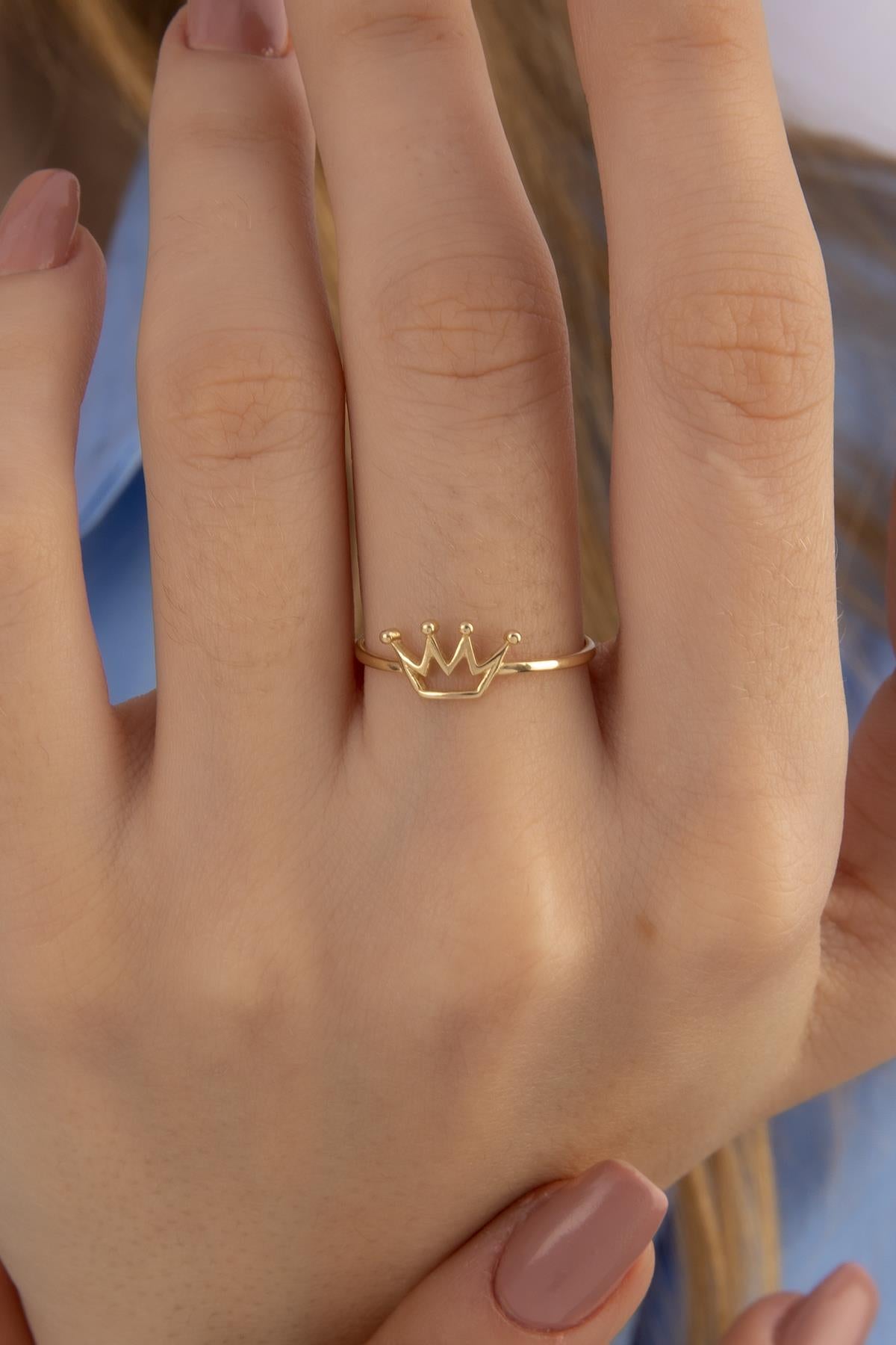14K Gold Crown Ring